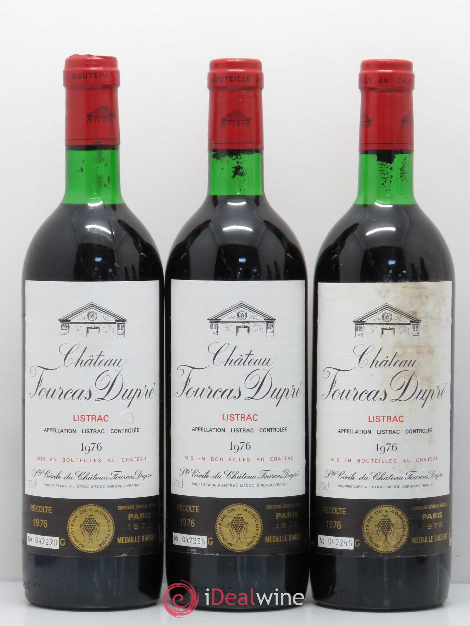 Château Fourcas Dupré (sans prix de réserve) 1976 - Lot de 5 bouteilles - 1