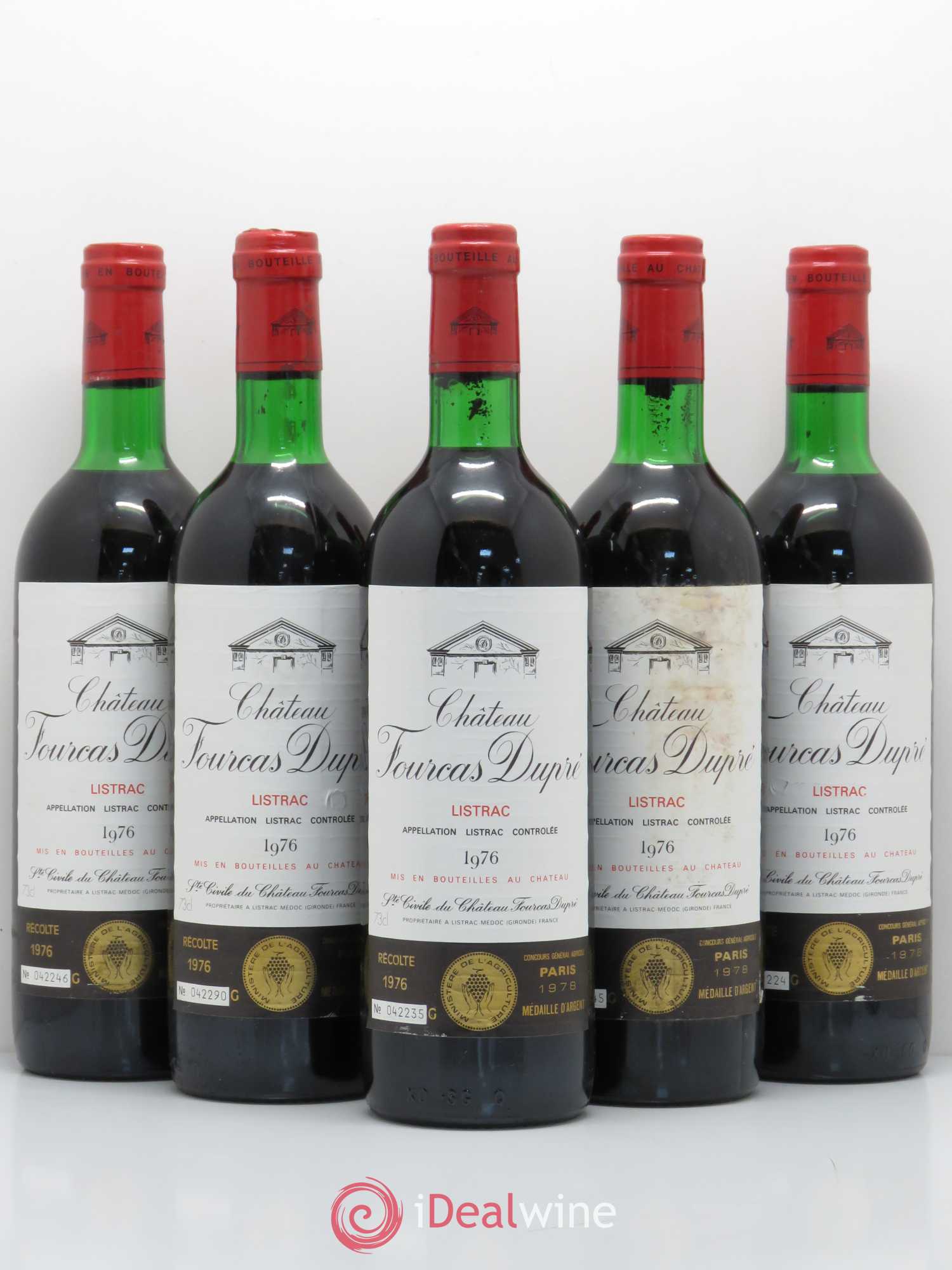 Château Fourcas Dupré (sans prix de réserve) 1976 - Lot de 5 bouteilles - 0
