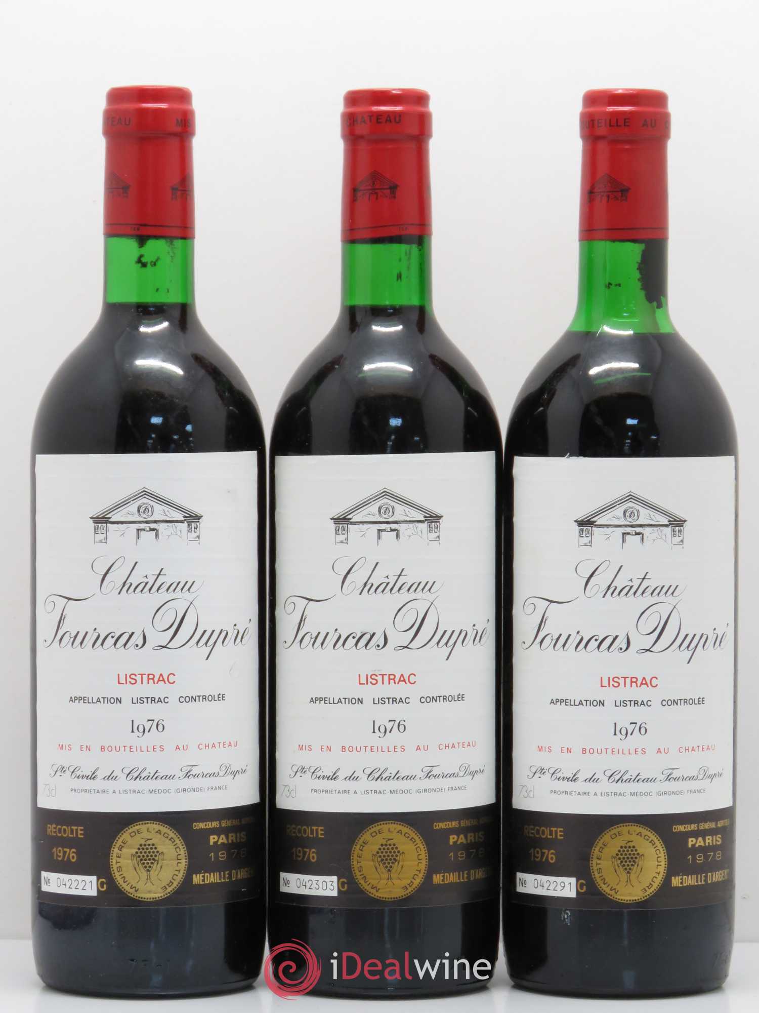 Château Fourcas Dupré 1976 - Lot de 3 bouteilles - 0