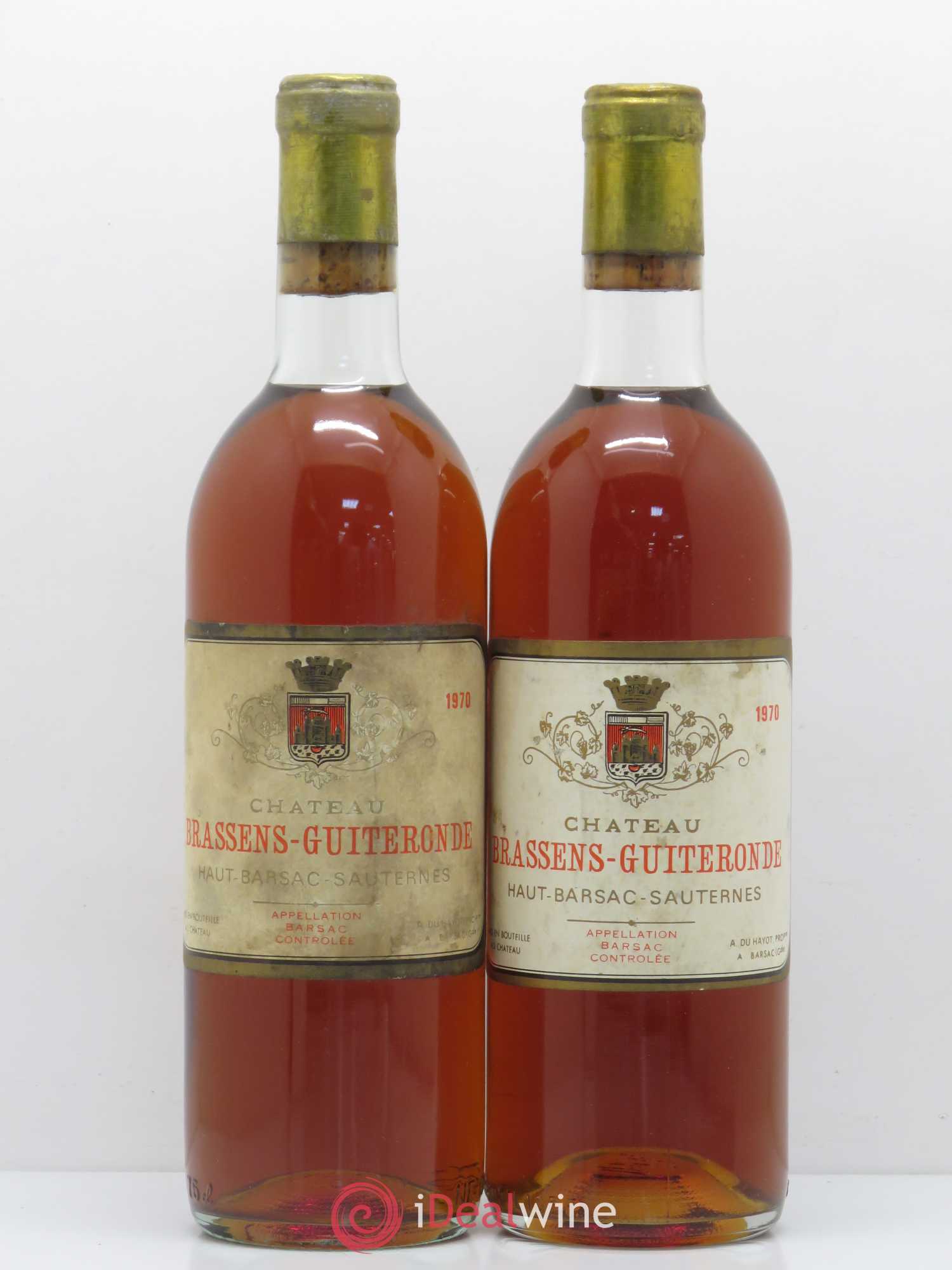 Sauternes Chateau Brassens Guiteronde 1970 - Lotto di 2 bottiglie - 0