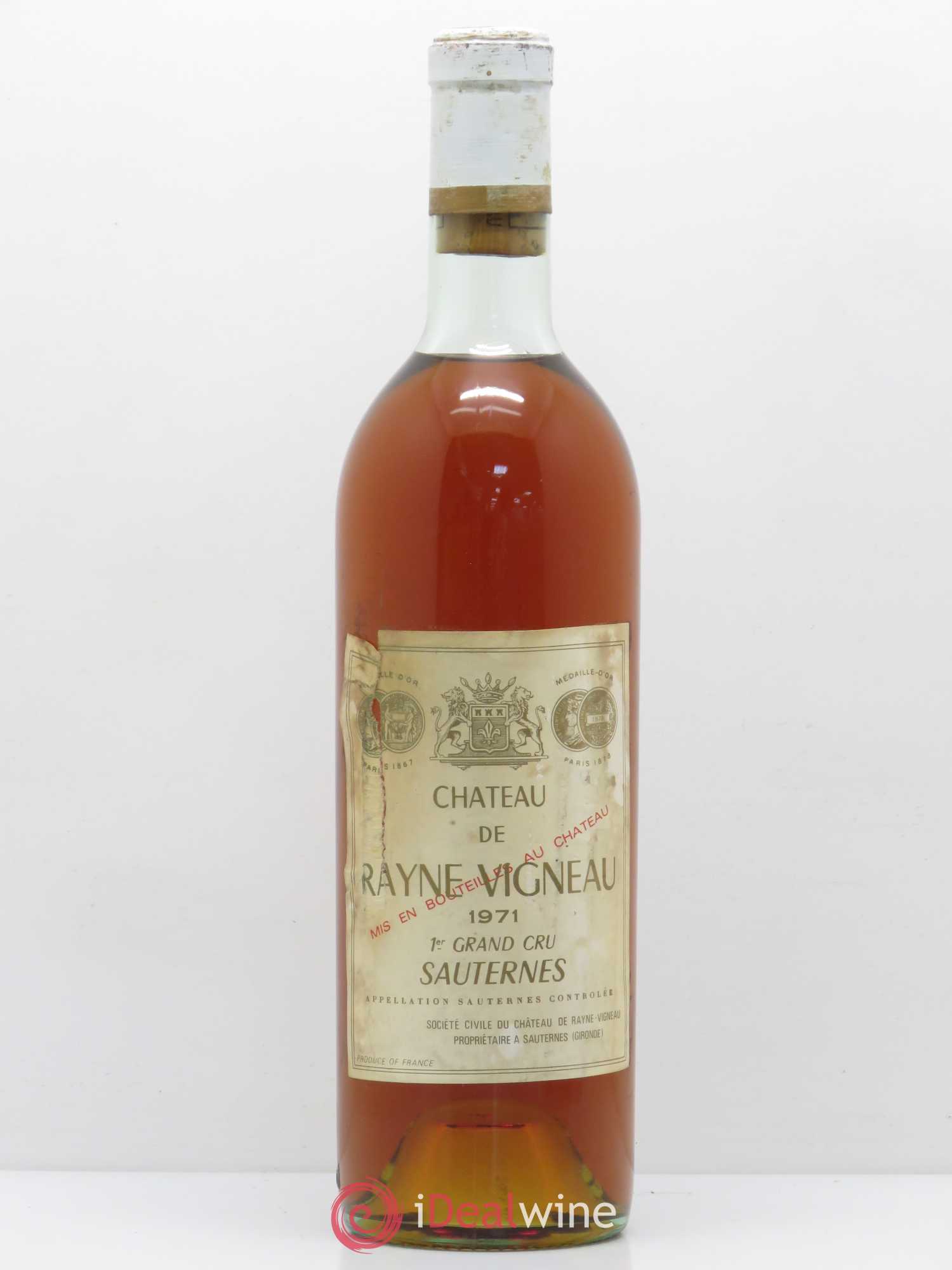 Château de Rayne Vigneau 1er Grand Cru Classé 1971 - Lotto di 1 bottiglia - 0