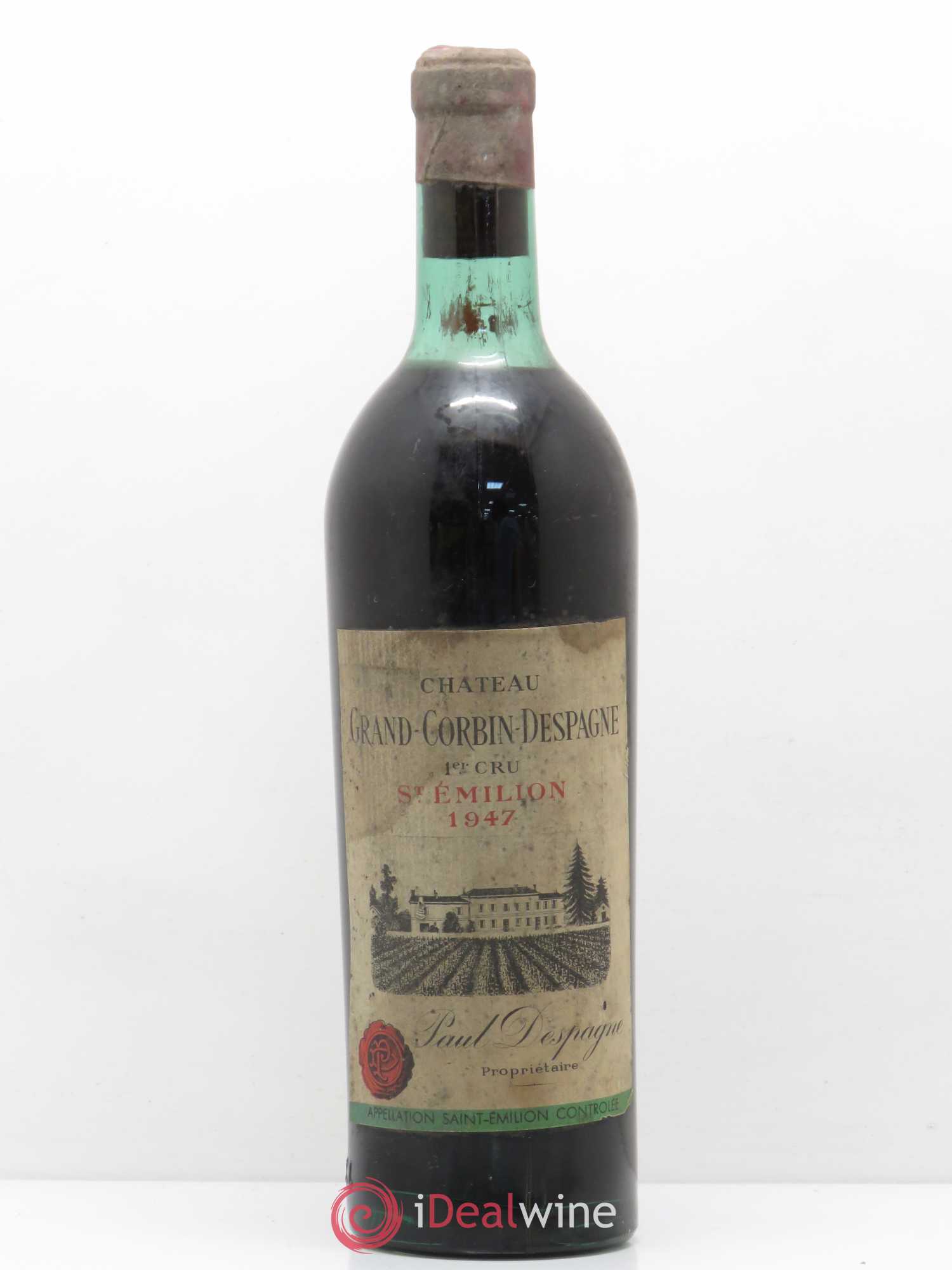 Château Grand Corbin Despagne Grand Cru Classé 1947 - Lot de 1 bouteille - 0