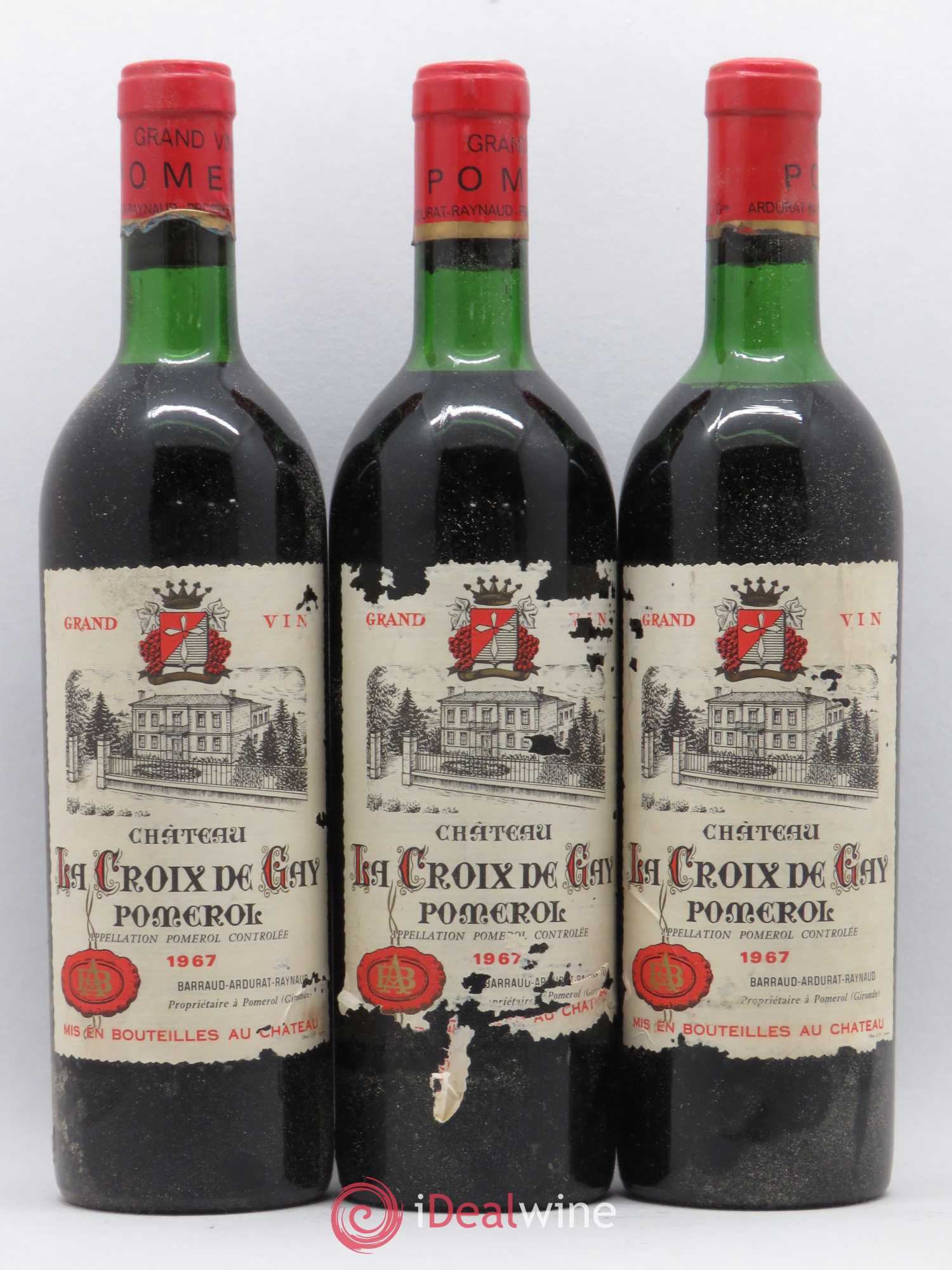 Château la Croix de Gay 1967 - Lot de 3 bouteilles - 0