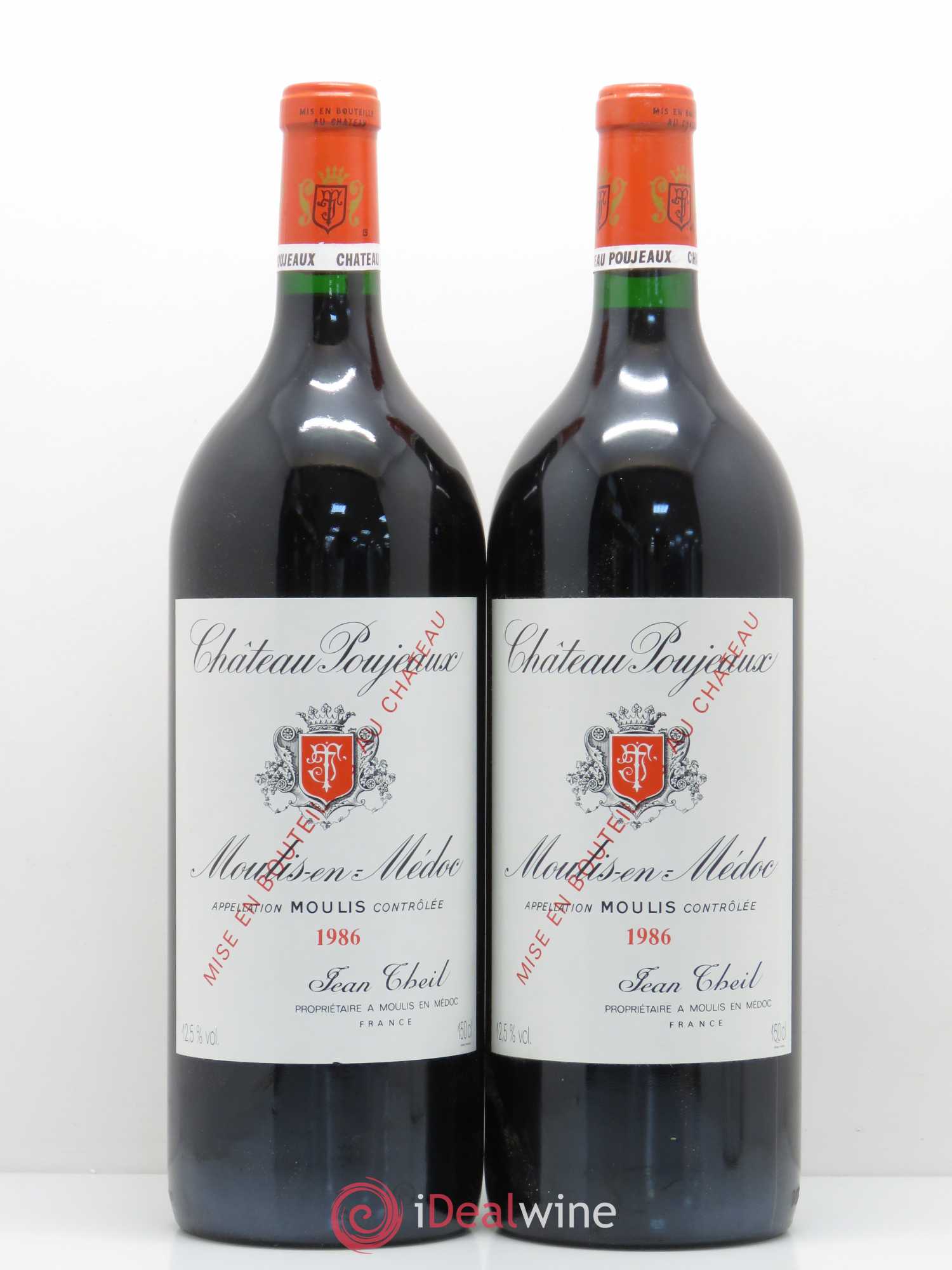 Château Poujeaux 1986 - Lot de 2 magnums - 0