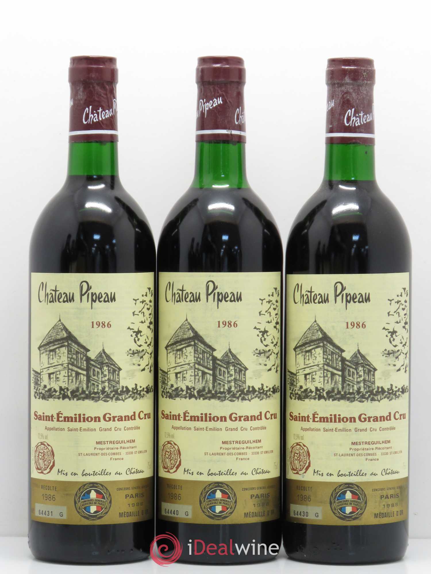 Château Pipeau 1986 - Lot de 6 bouteilles - 2