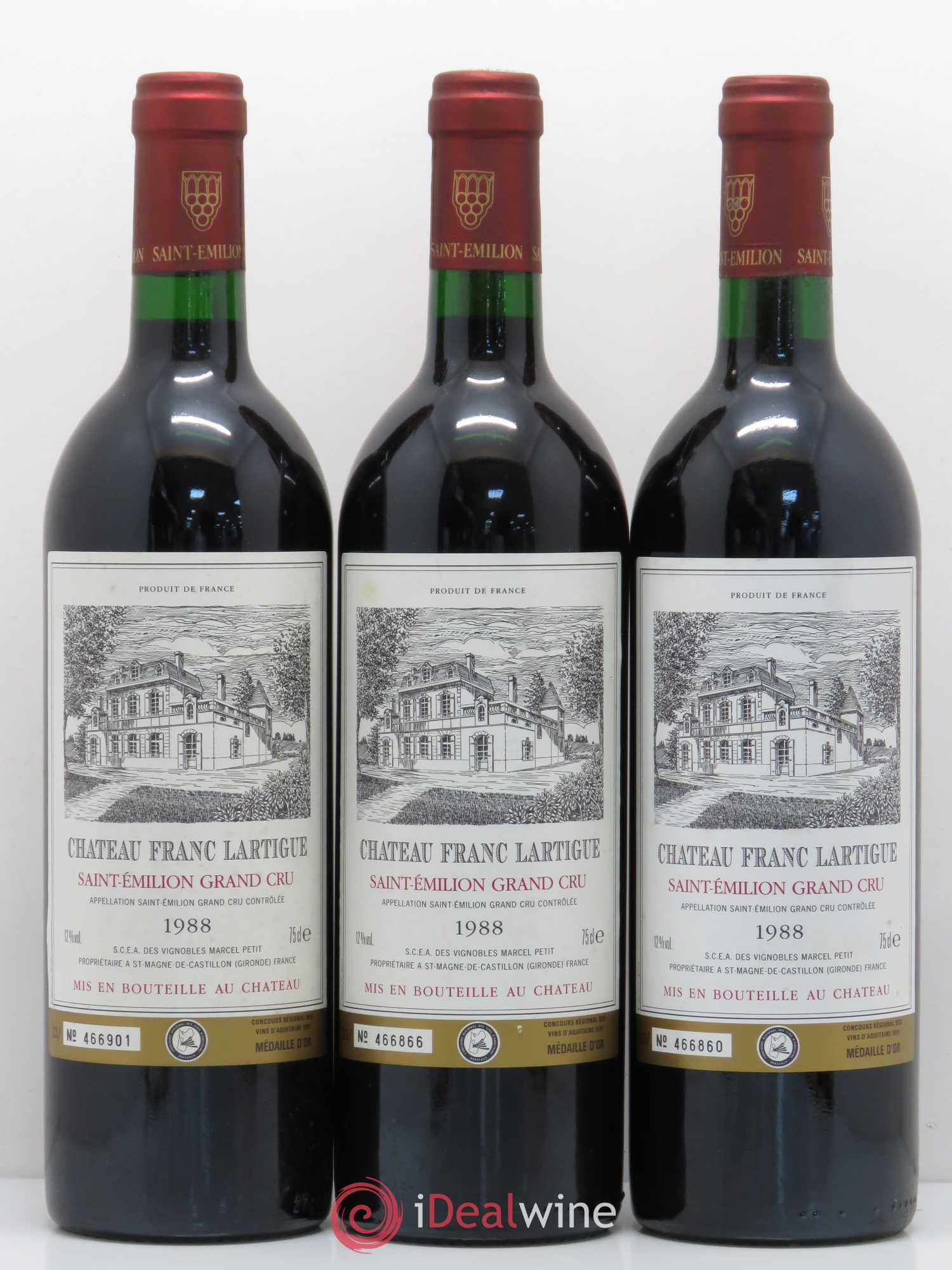 Saint-Émilion Grand Cru Château Franc Lartigue 1988 - Lot of 12 bottles - 2