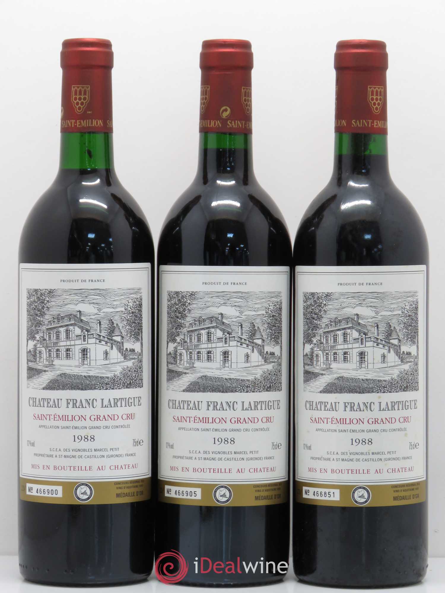 Saint-Émilion Grand Cru Château Franc Lartigue 1988 - Lot of 12 bottles - 3