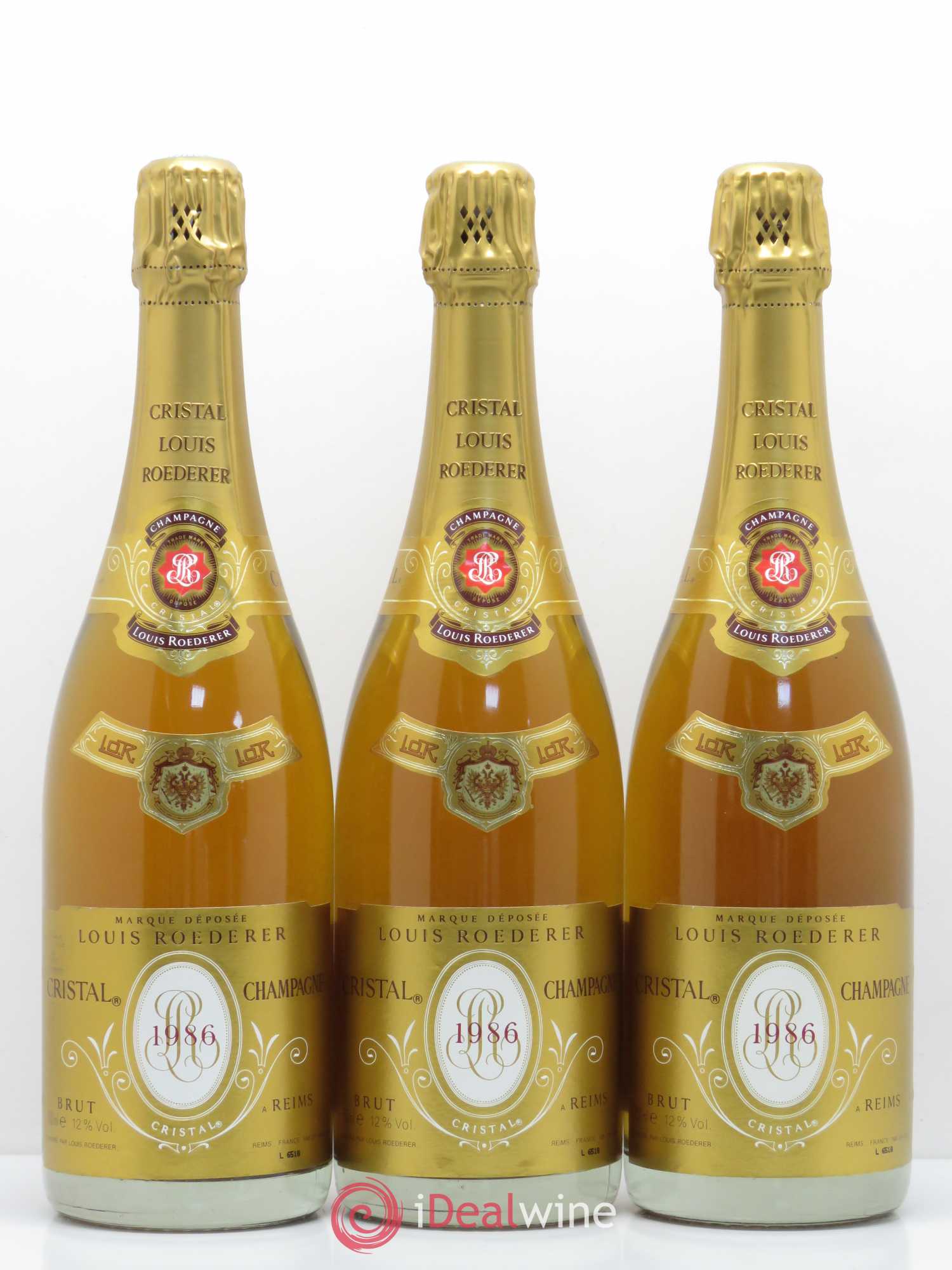 Cristal Louis Roederer 1986 - Lot de 3 bouteilles - 0