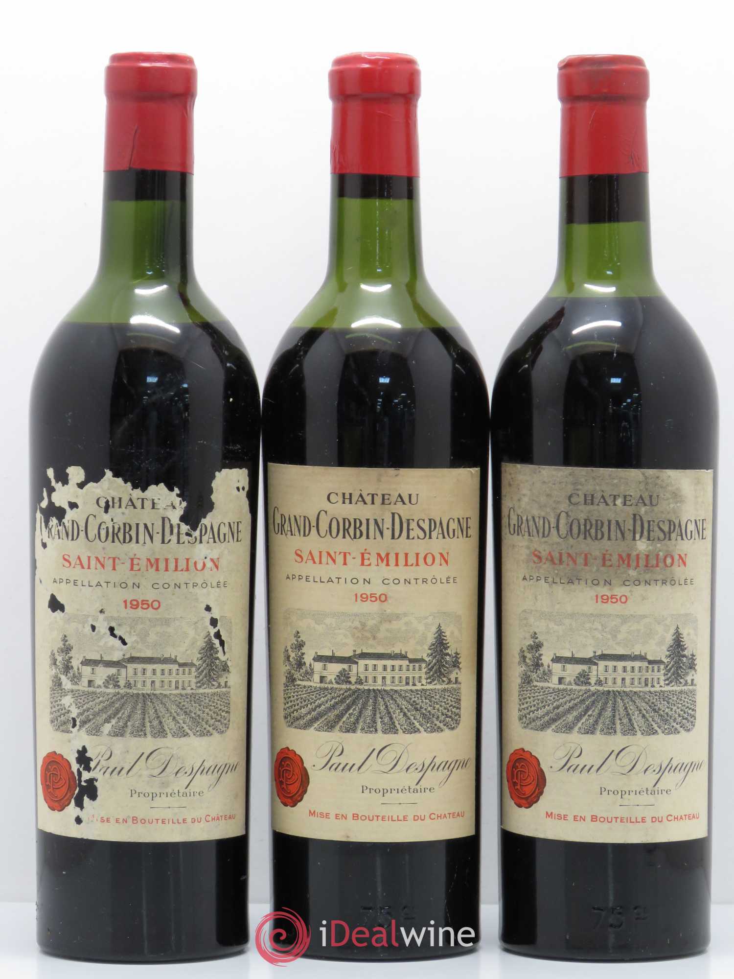 Château Grand Corbin Despagne Grand Cru Classé 1950 - Lot de 12 bouteilles - 3