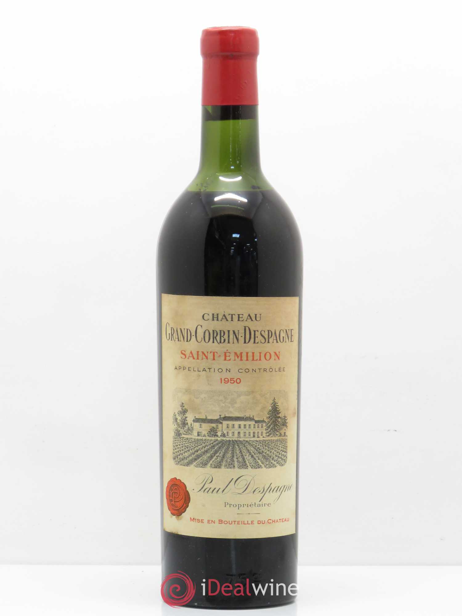 Château Grand Corbin Despagne Grand Cru Classé 1950 - Lot de 1 bouteille - 0