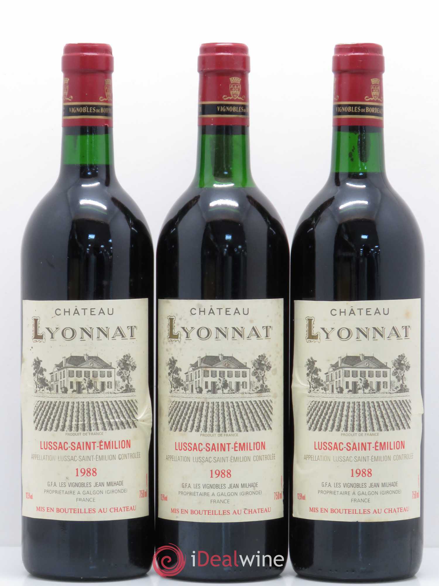Château Lyonnat 1988 - Lot de 3 bouteilles - 0