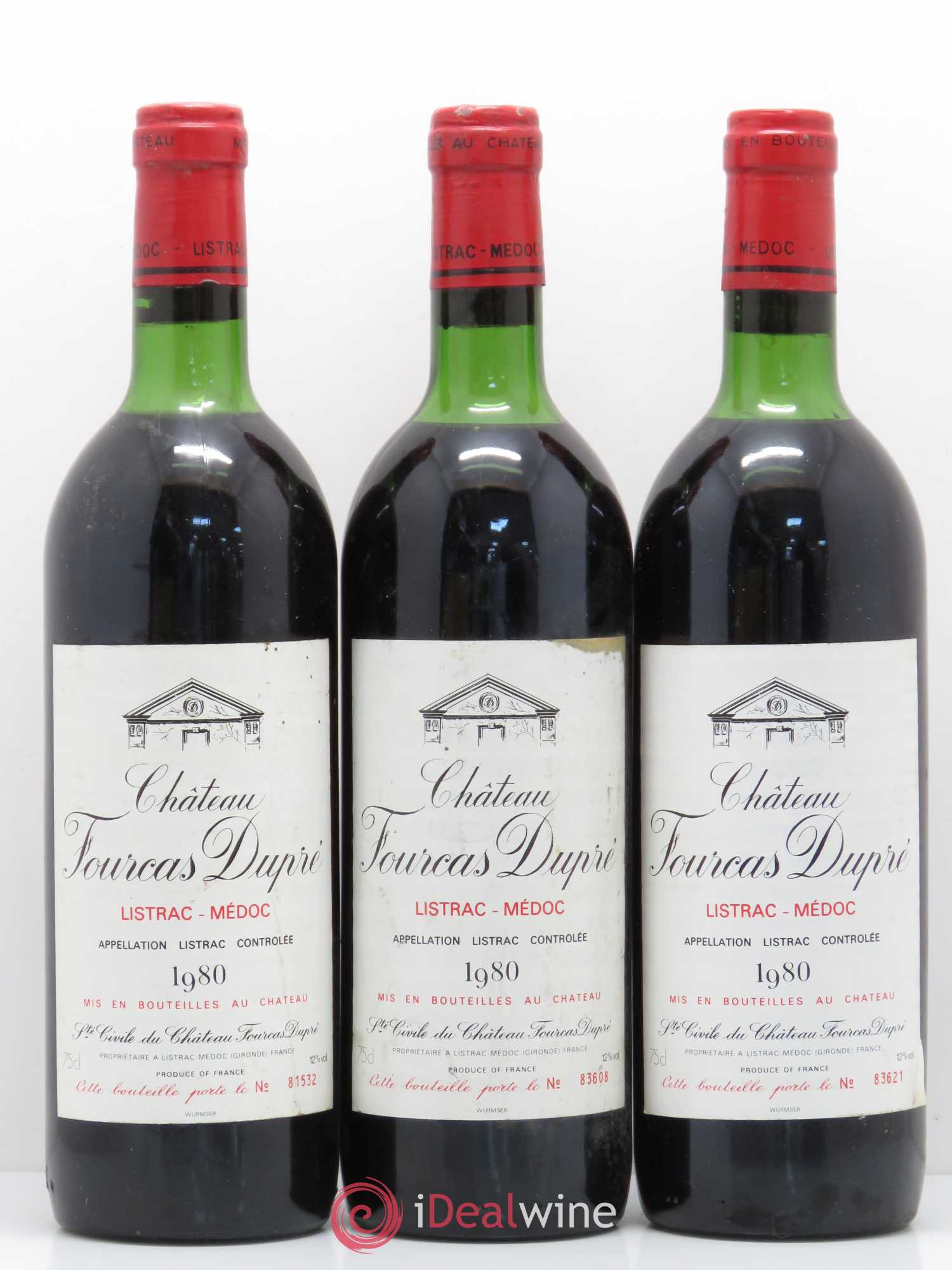 Château Fourcas Dupré 1980 - Lot de 3 bouteilles - 0