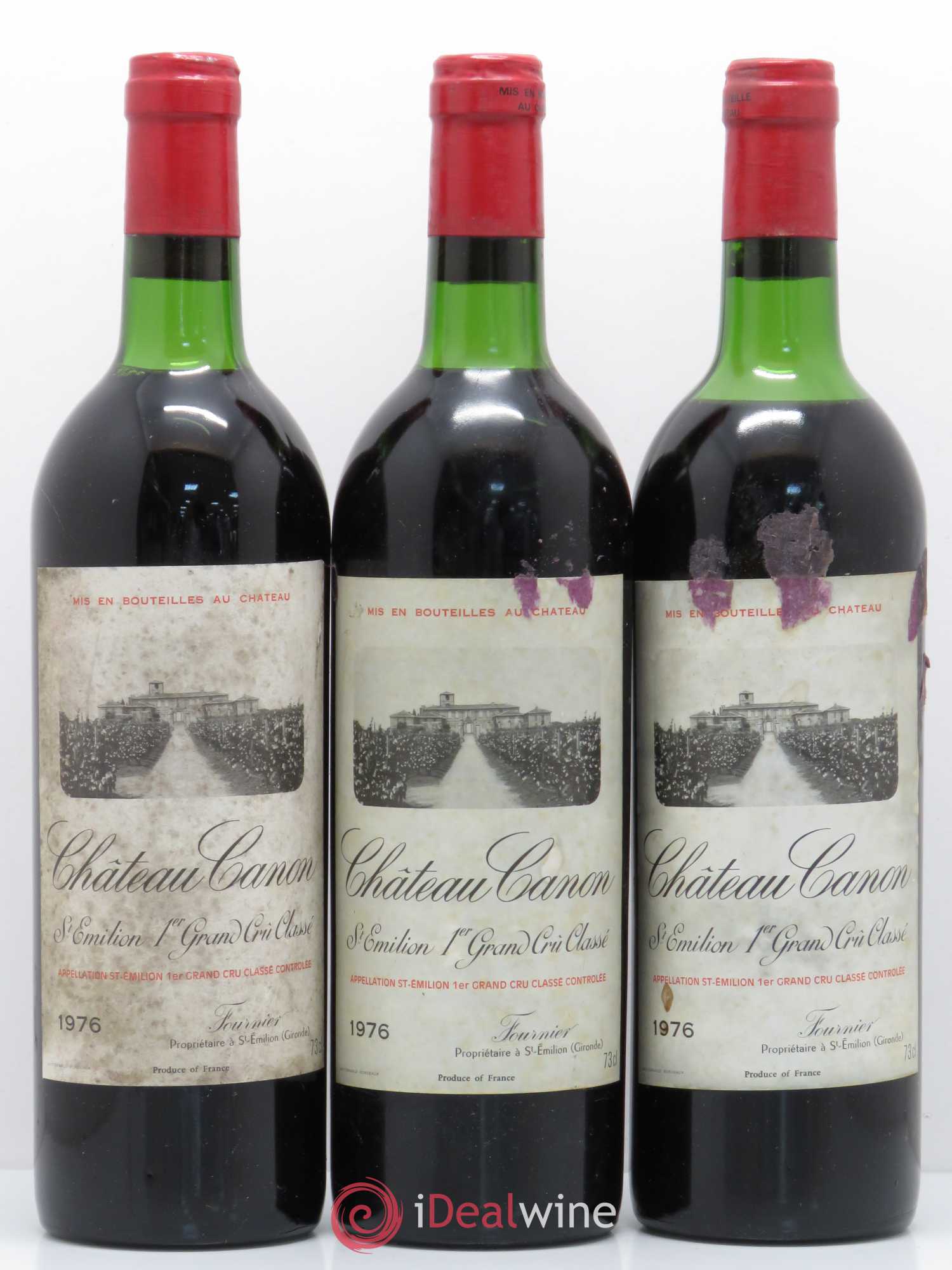 Château Canon 1er Grand Cru Classé B (sans prix de réserve) 1976 - Lot de 3 bouteilles - 0