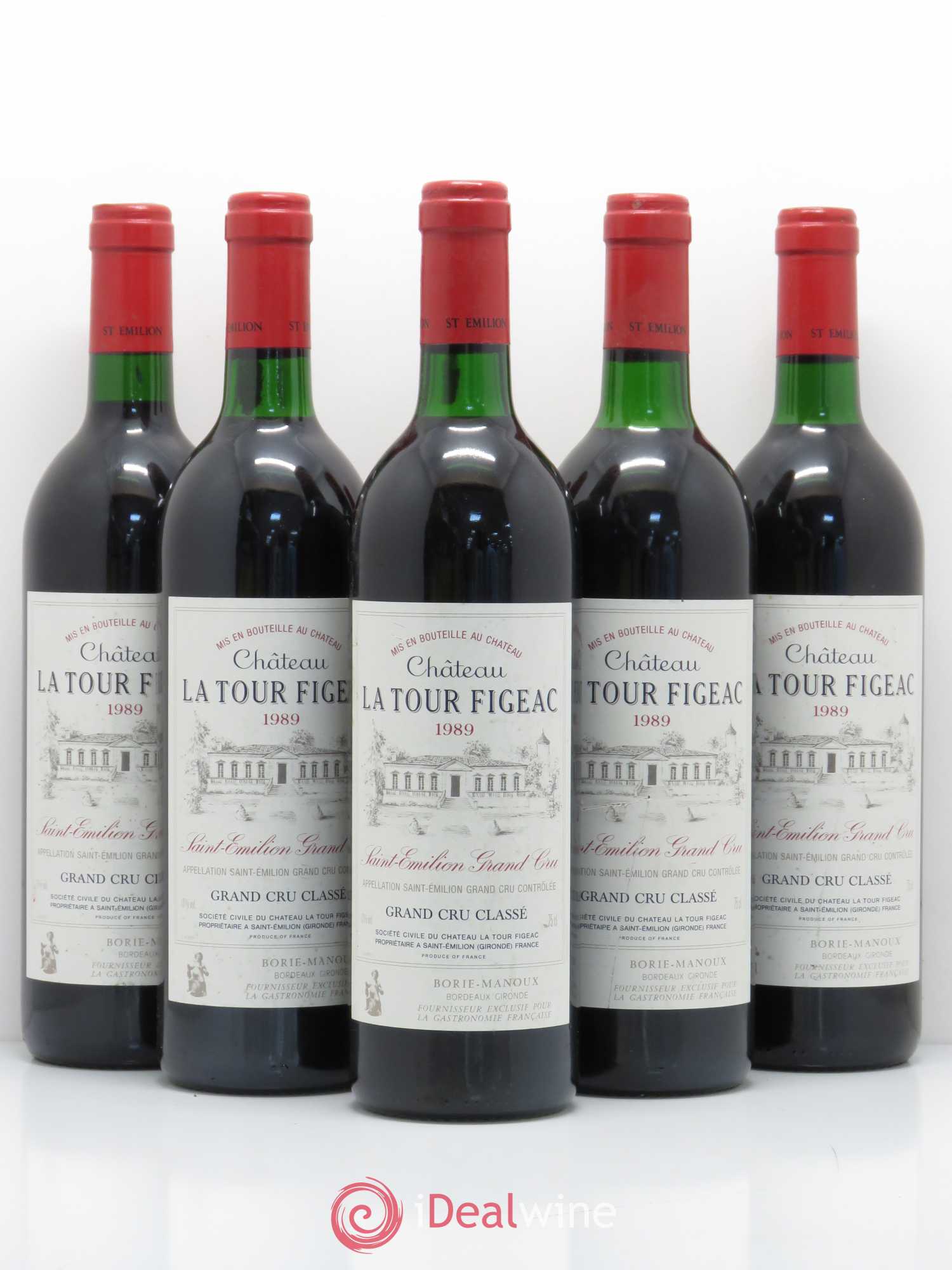Château la Tour Figeac Grand Cru Classé 1989 - Lot de 5 bouteilles - 0