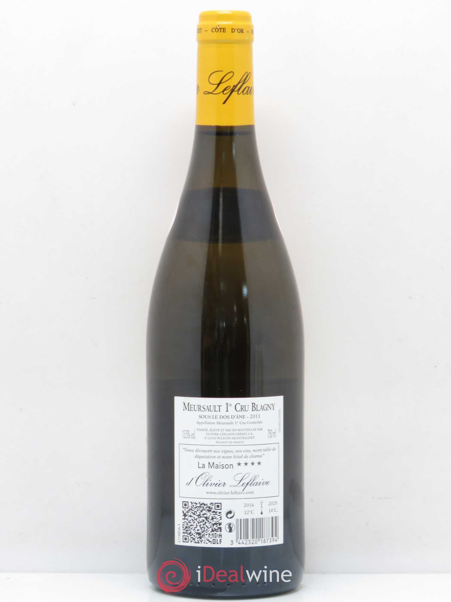 Meursault 1er Cru Blagny Sous le dos d'âne Domaine Olivier Leflaive 2011 - Posten von 1 Flasche - 1
