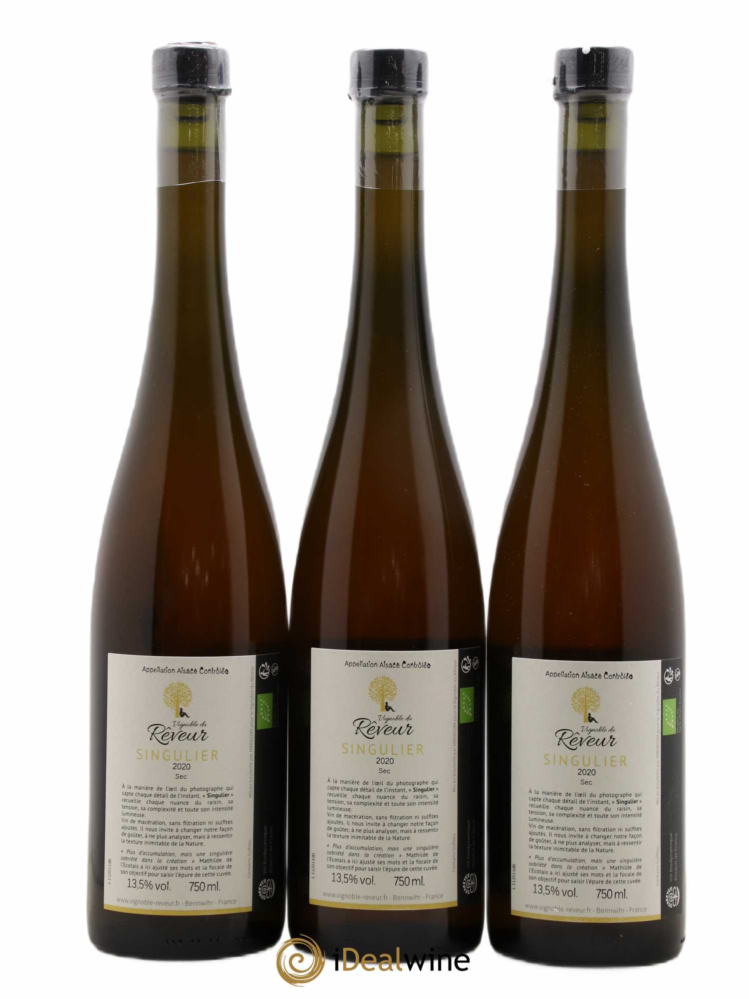 Alsace Singulier Vignoble du Rêveur 2020 - Lot de 3 bouteilles - 1