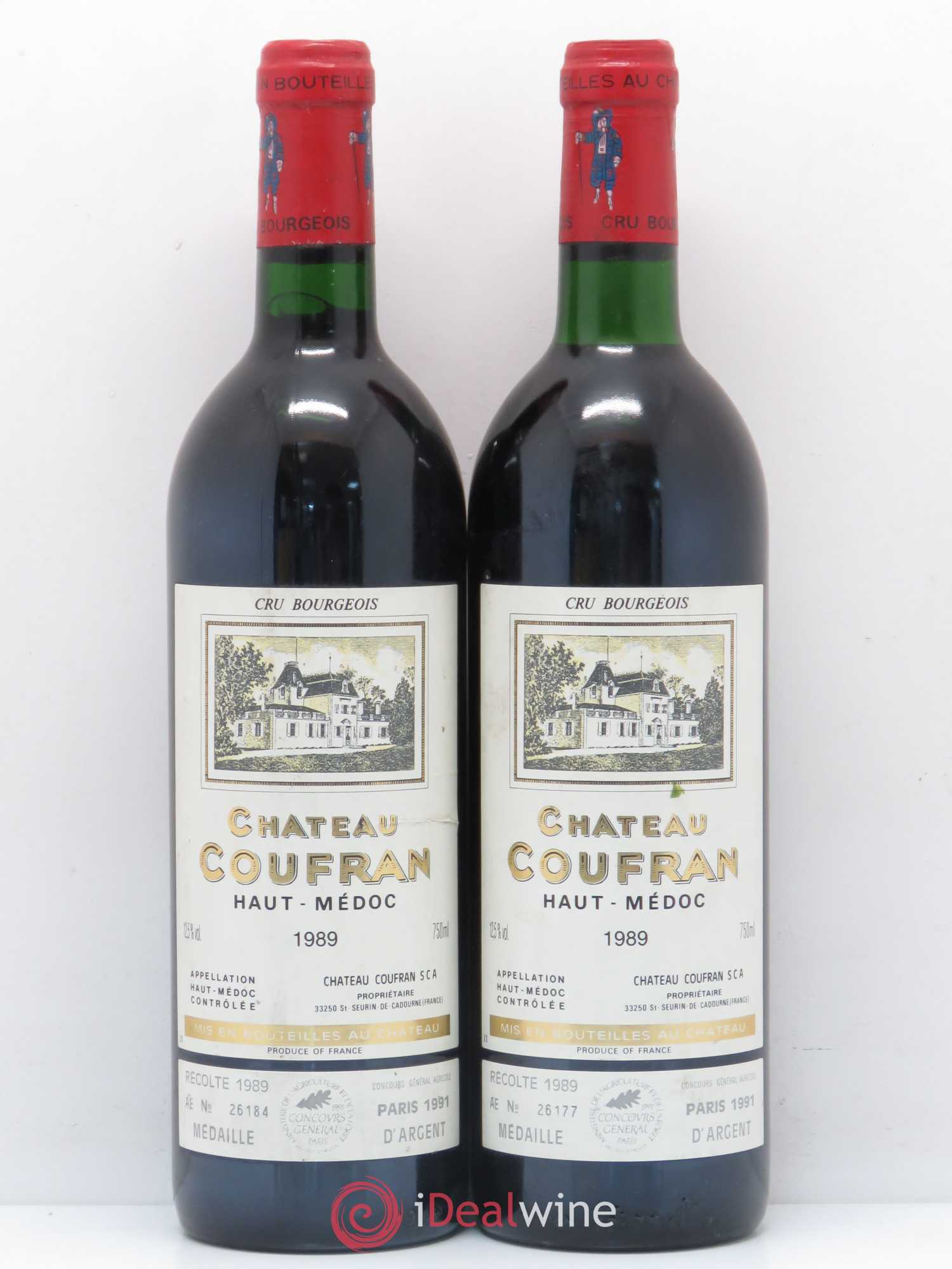 Château Coufran Cru Bourgeois 1989 - Lot de 2 bouteilles - 0