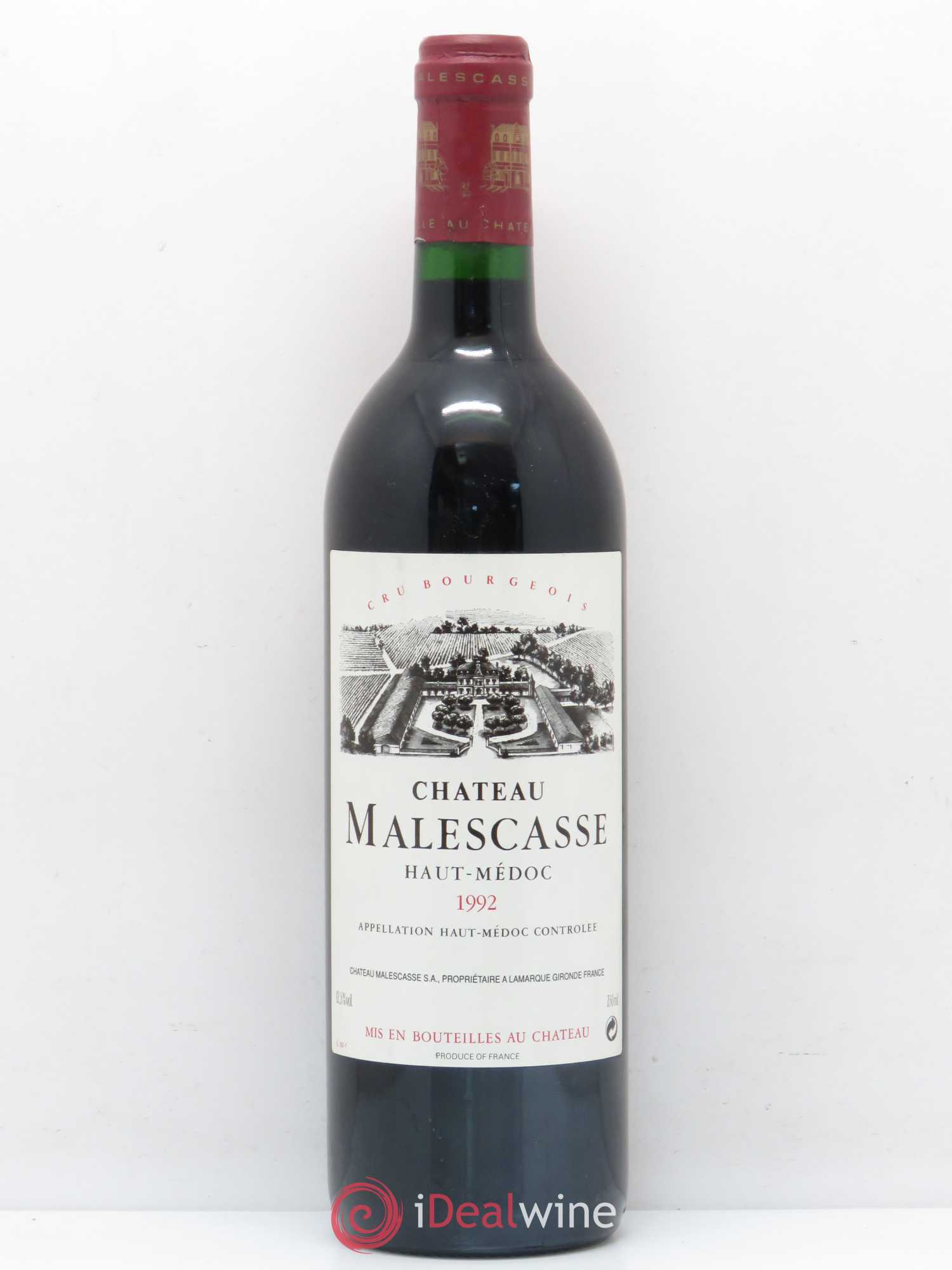 Château Malescasse Cru Bourgeois Exceptionnel 1992 - Lot de 1 bouteille - 0