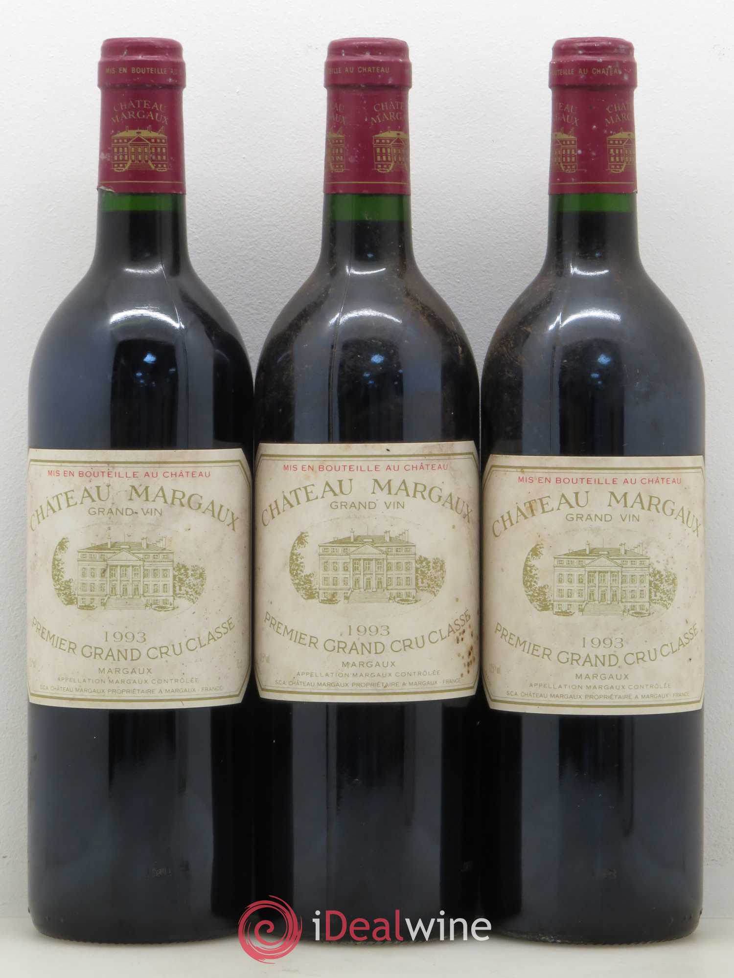 Château Margaux 1er Grand Cru Classé 1993 - Lot de 3 bouteilles - 0