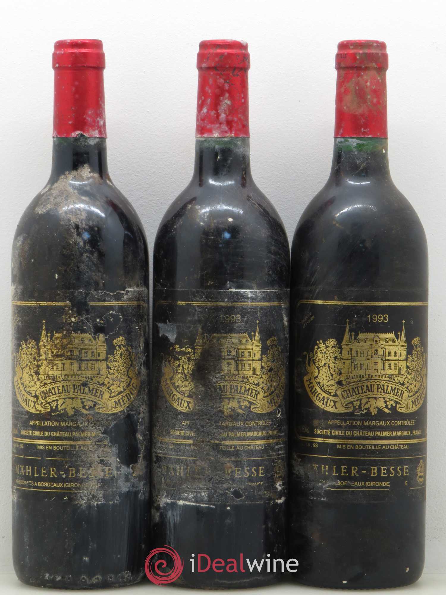 Château Palmer 3ème Grand Cru Classé 1993 - Lot de 3 bouteilles - 0