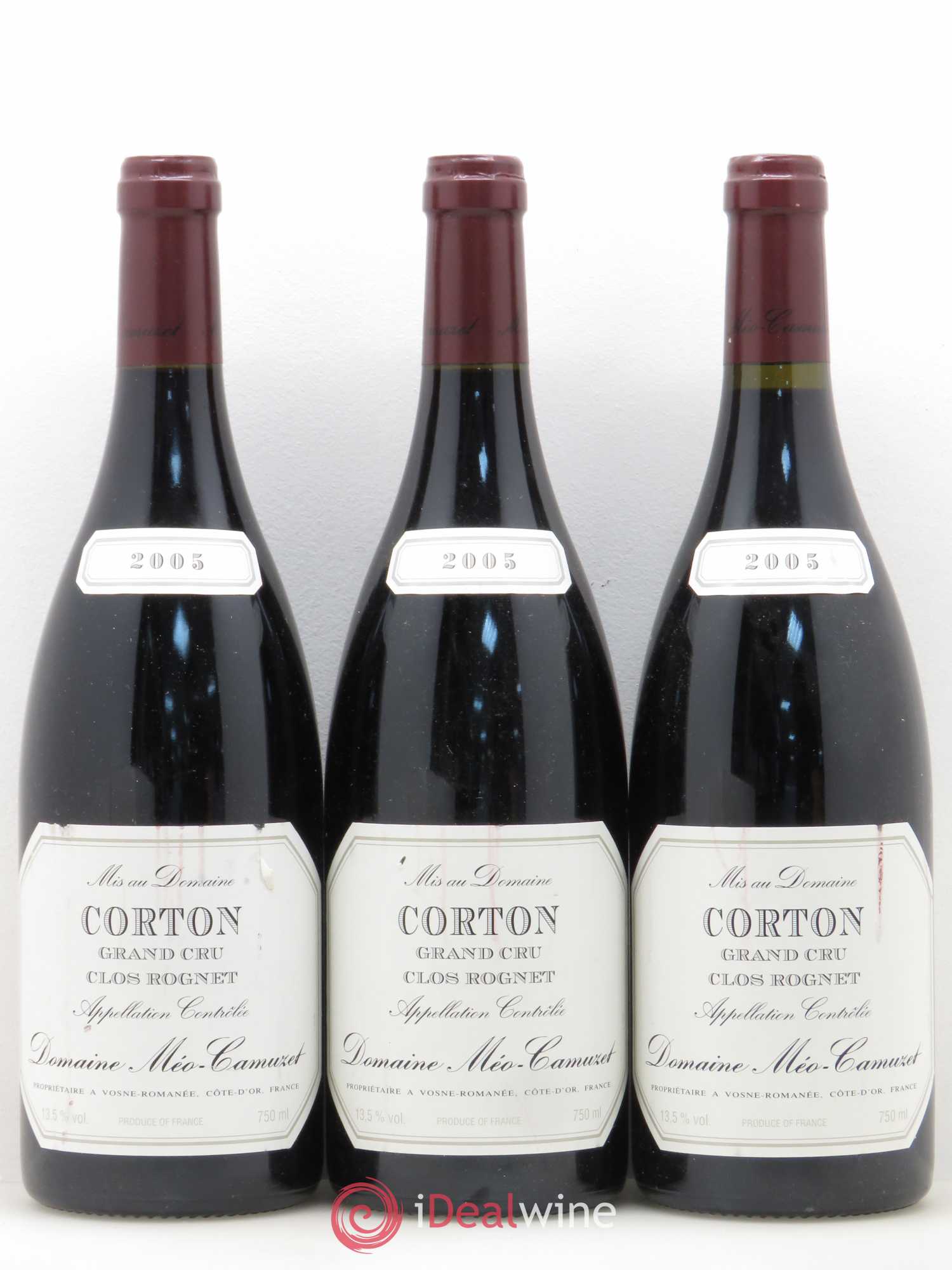 Corton Grand Cru Clos Rognet Méo-Camuzet (Domaine) 2005 - Lot de 3 bouteilles - 0