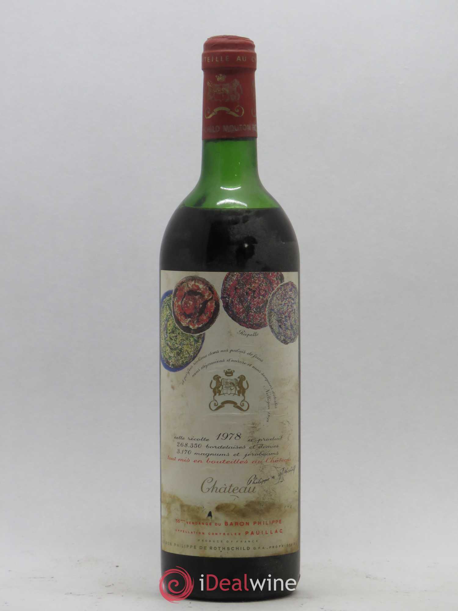 Château Mouton Rothschild 1er Grand Cru Classé 1978 - Lot de 1 bouteille - 0