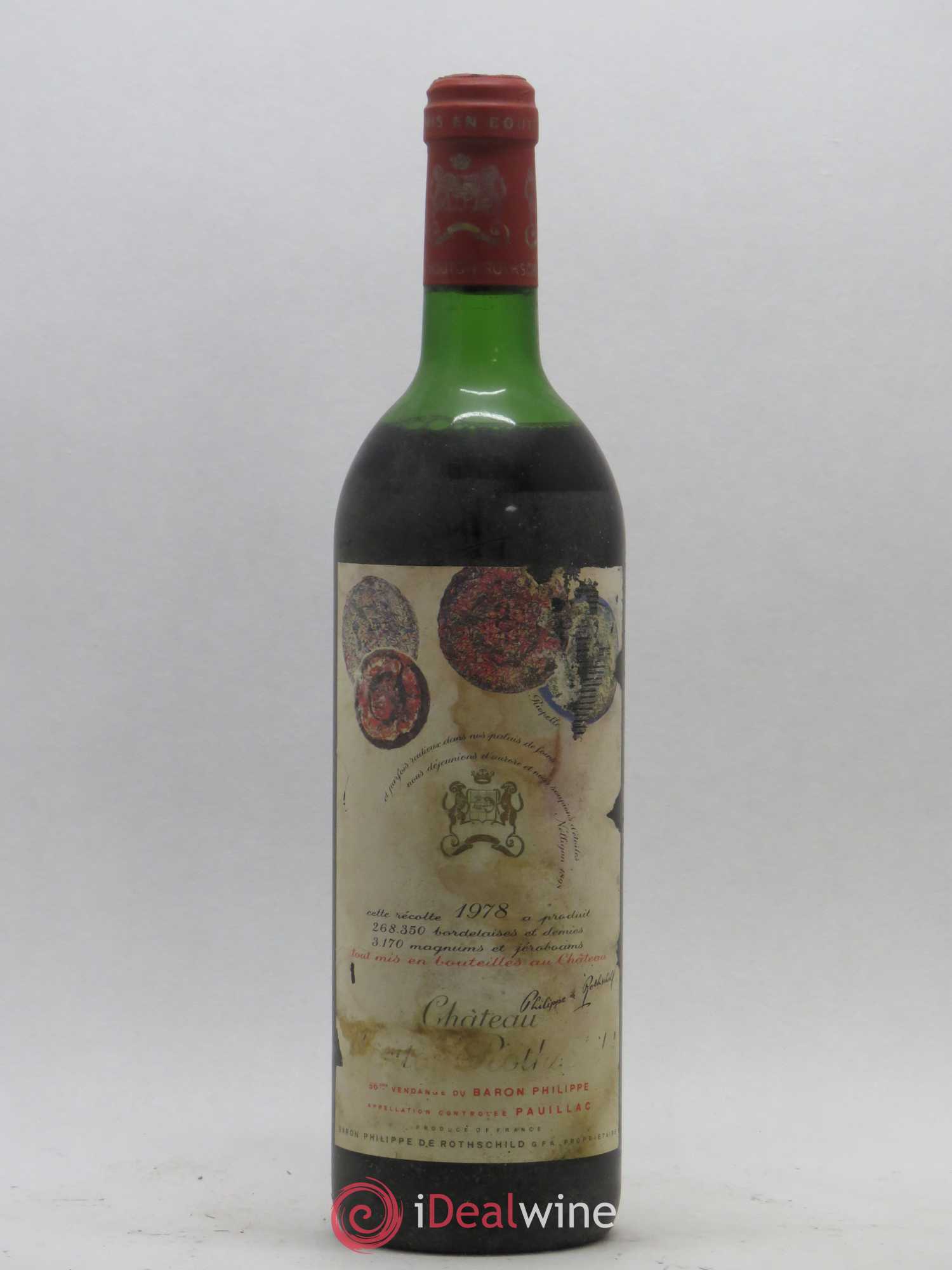 Château Mouton Rothschild 1er Grand Cru Classé 1978 - Lot de 1 bouteille - 0