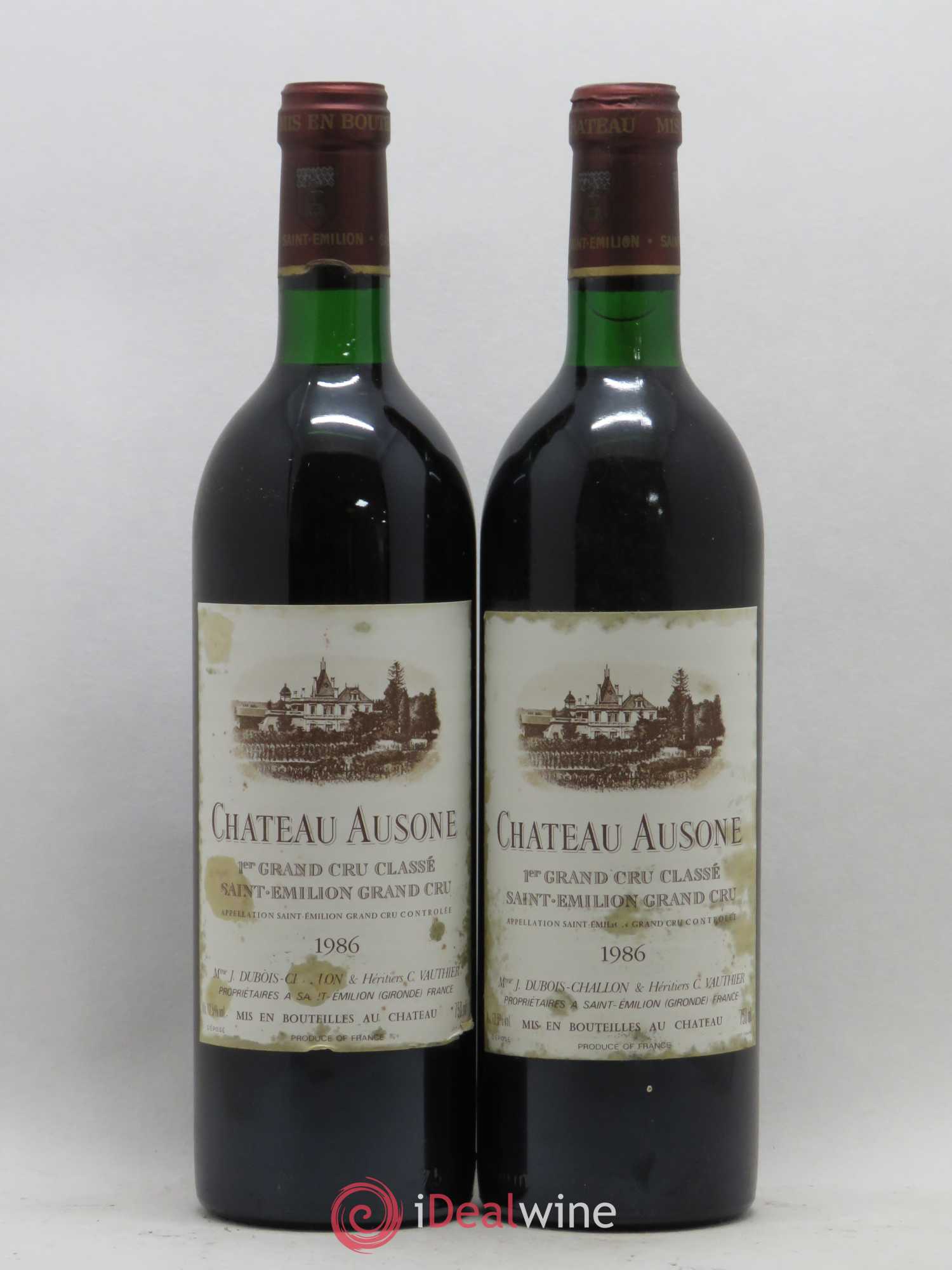 Château Ausone 1er Grand Cru Classé A 1986 - Lot de 2 bouteilles - 0