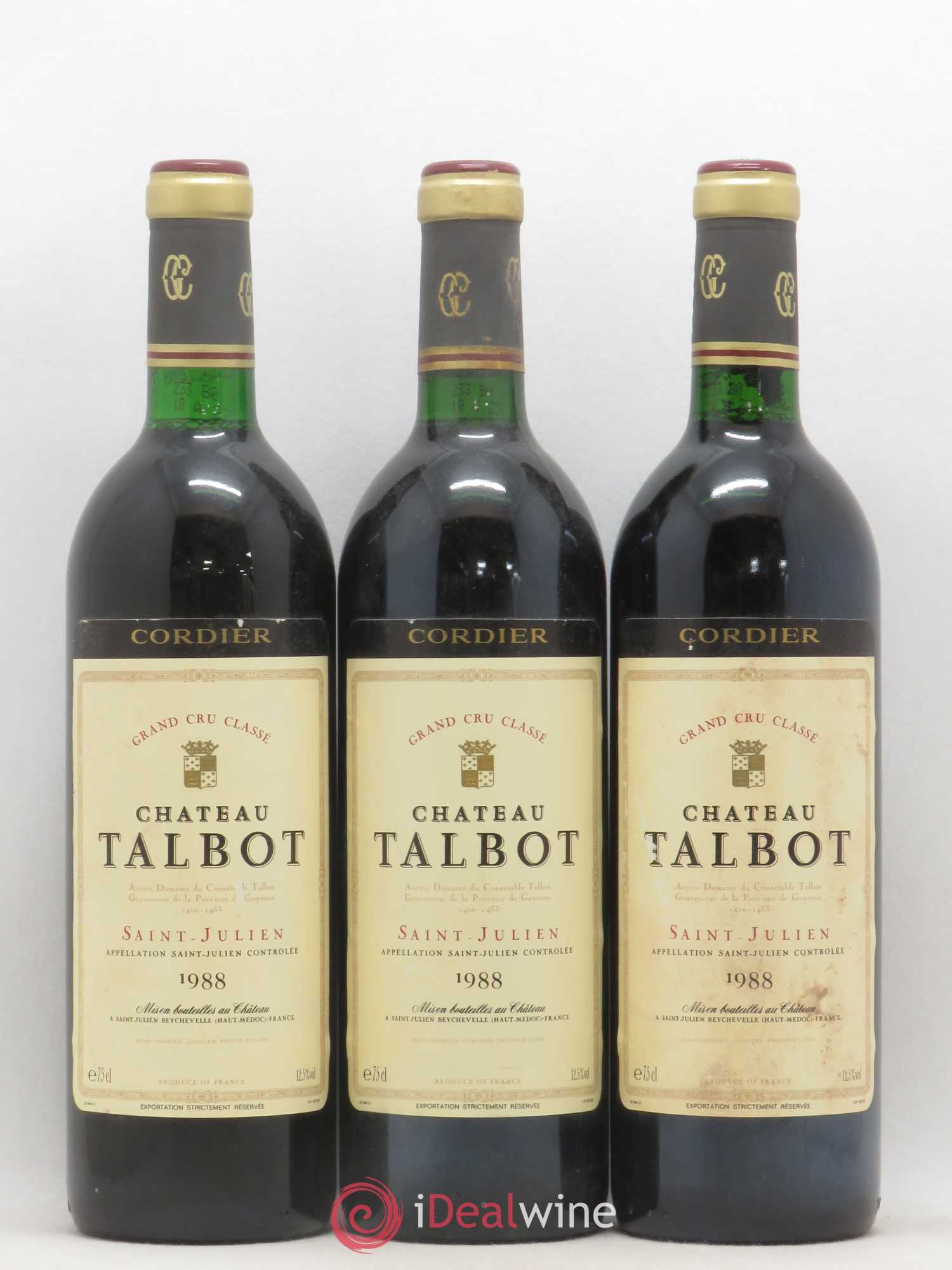 Château Talbot 4ème Grand Cru Classé 1988 - Lot de 5 bouteilles - 1