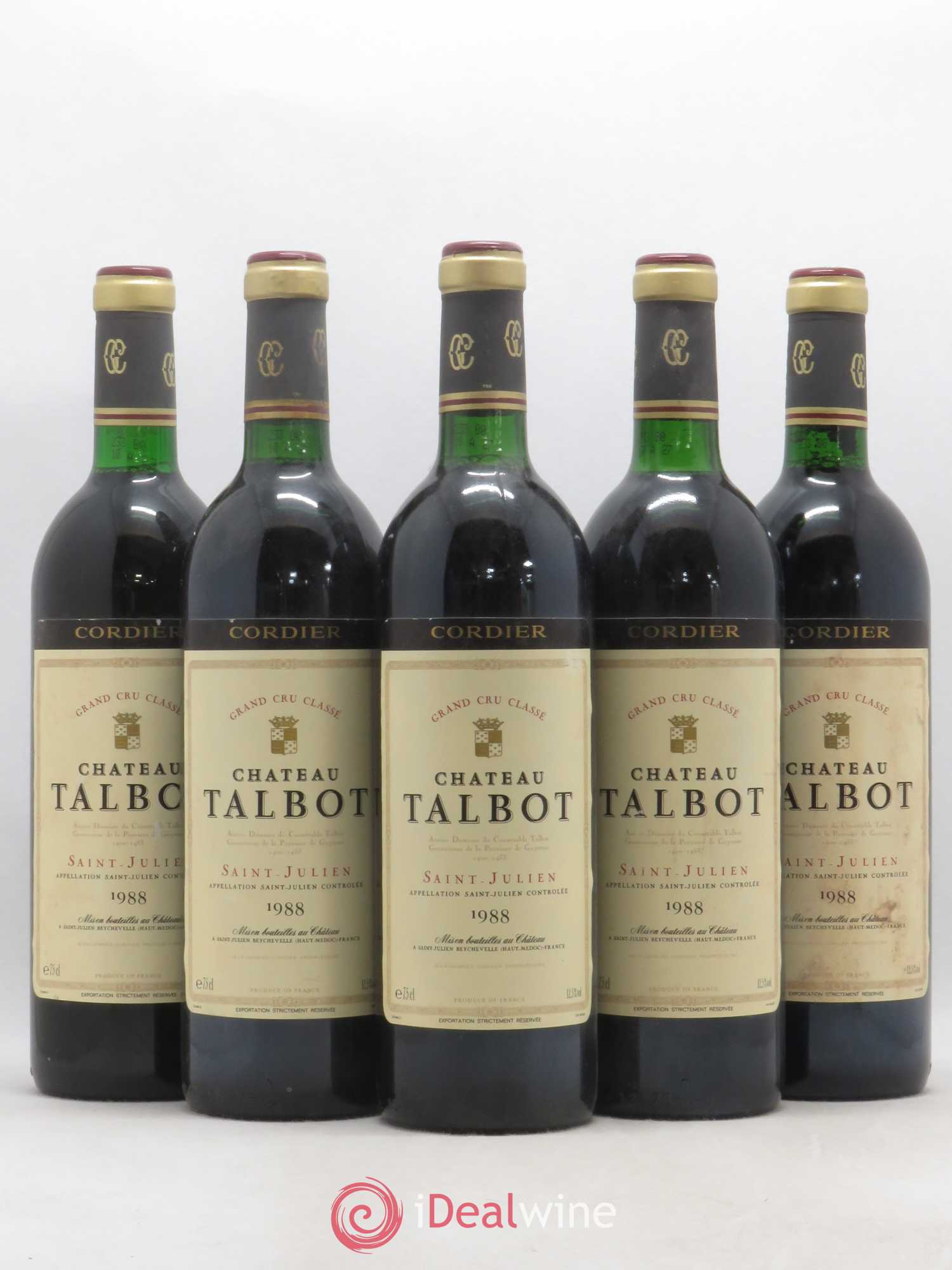 Château Talbot 4ème Grand Cru Classé 1988 - Lot de 5 bouteilles - 0