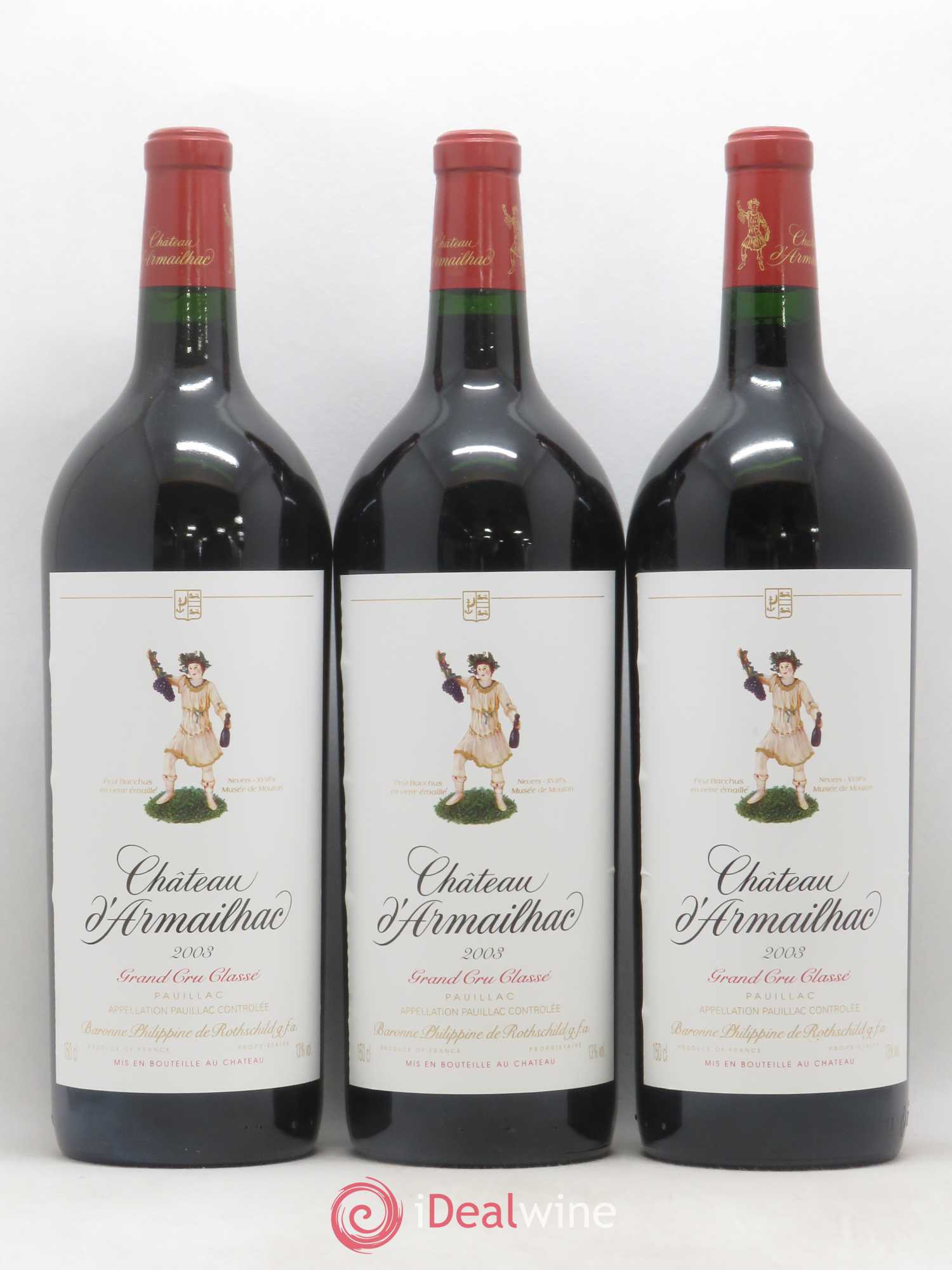 Château d' Armailhac - Mouton Baron(ne) Philippe 5ème Grand Cru Classé 2003 - Posten von 6 Magnum - 1