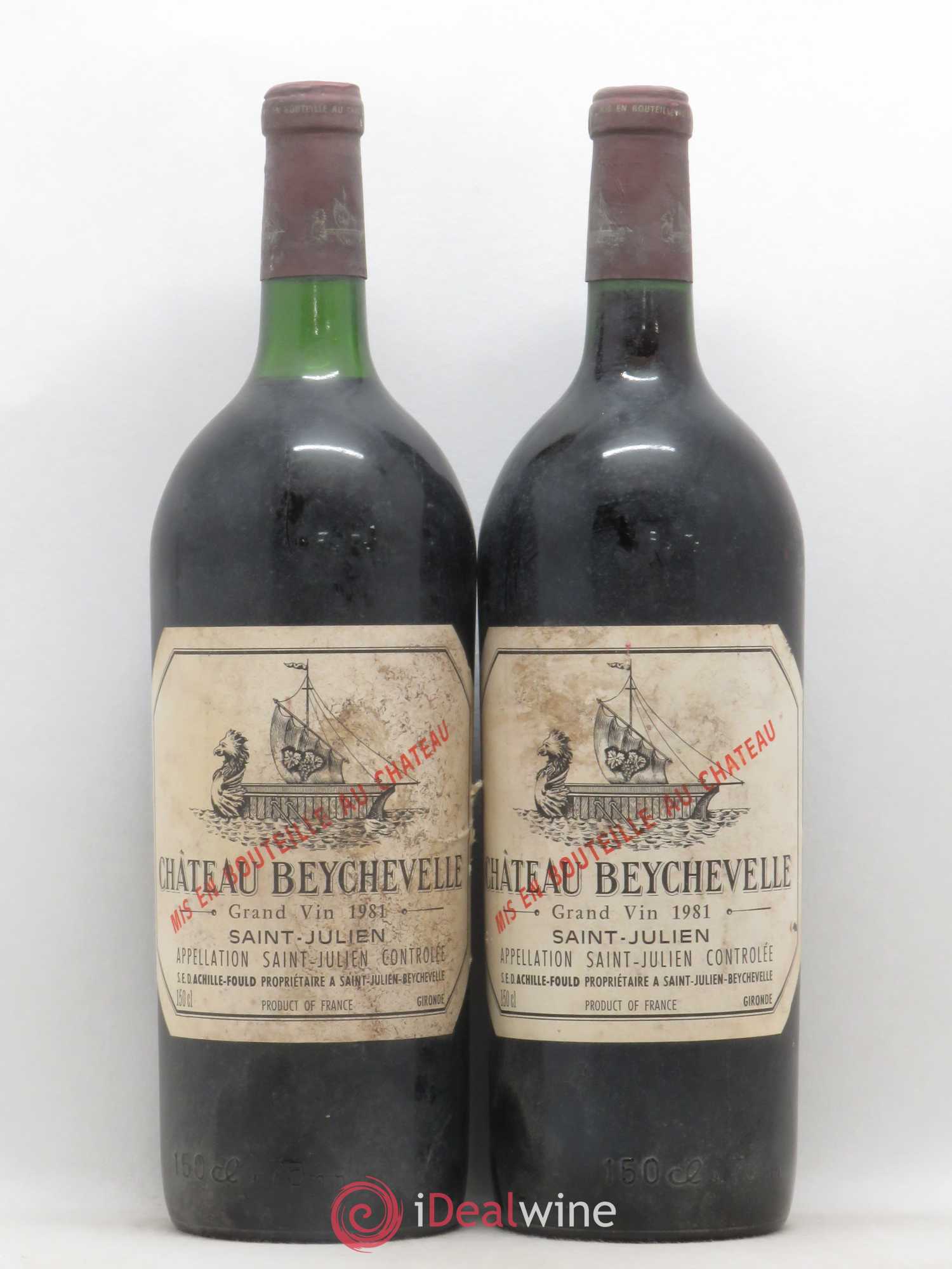 Château Beychevelle 4ème Grand Cru Classé 1981 - Lot de 2 magnums - 0