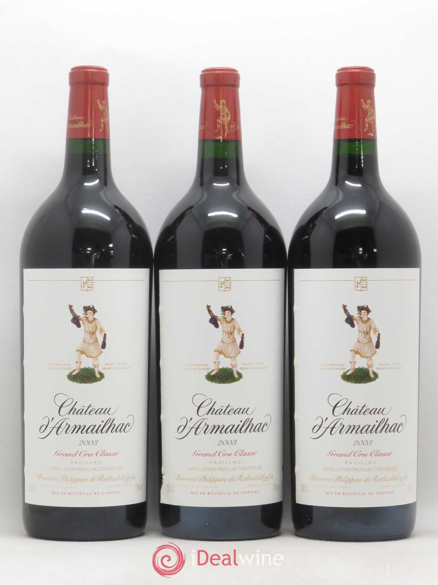 Château d' Armailhac - Mouton Baron(ne) Philippe 5ème Grand Cru Classé 2003 - Lot de 6 magnums - 1