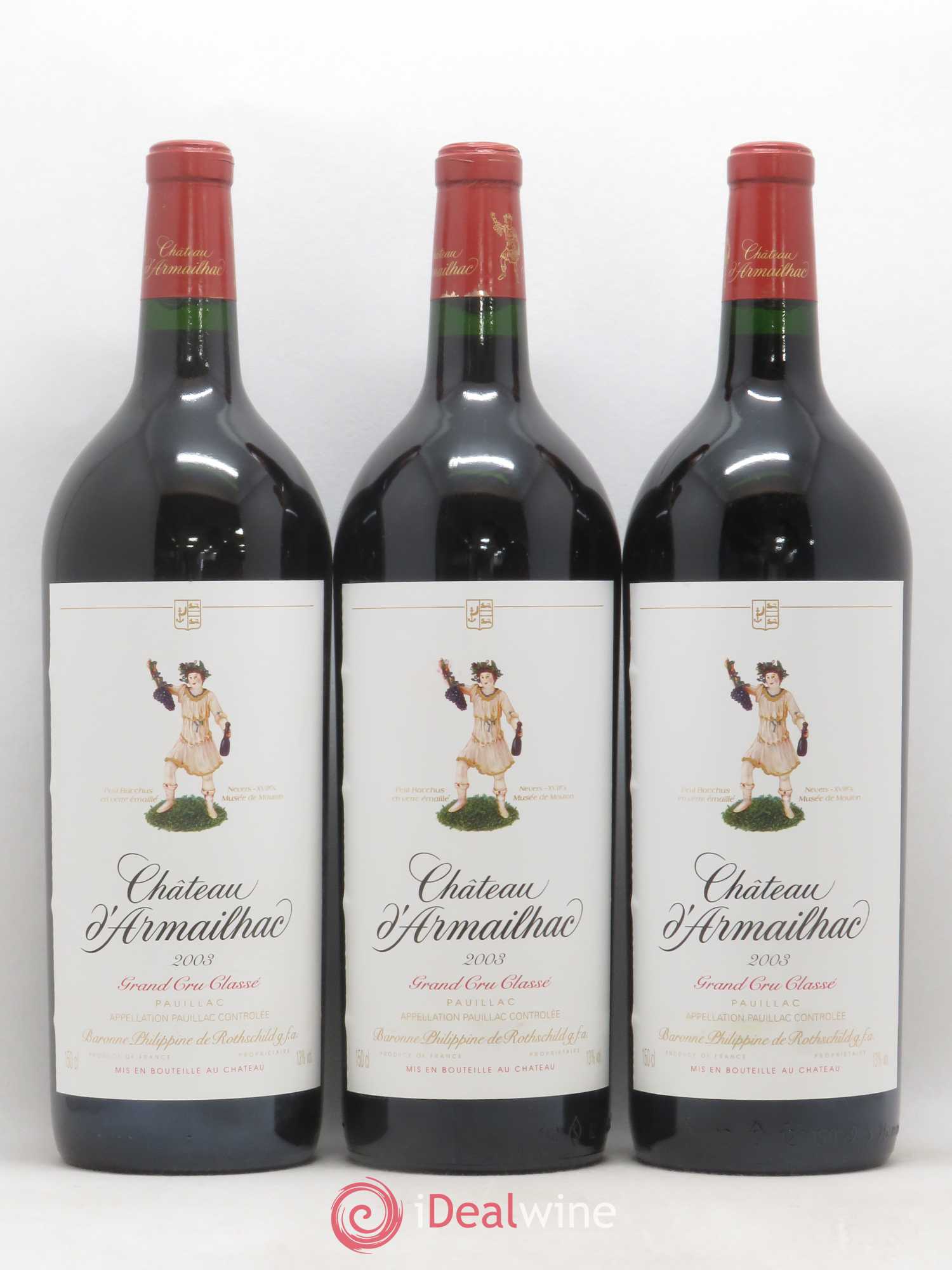 Château d' Armailhac - Mouton Baron(ne) Philippe 5ème Grand Cru Classé 2003 - Lot de 6 magnums - 2