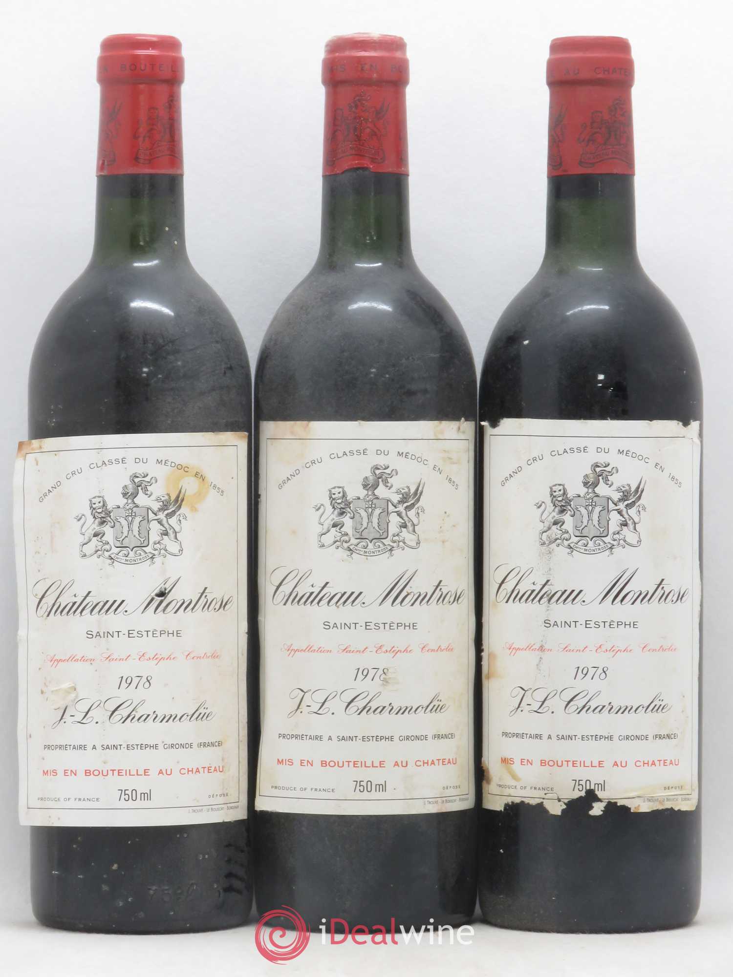 Château Montrose 2ème Grand Cru Classé 1978 - Lot de 3 bouteilles - 0