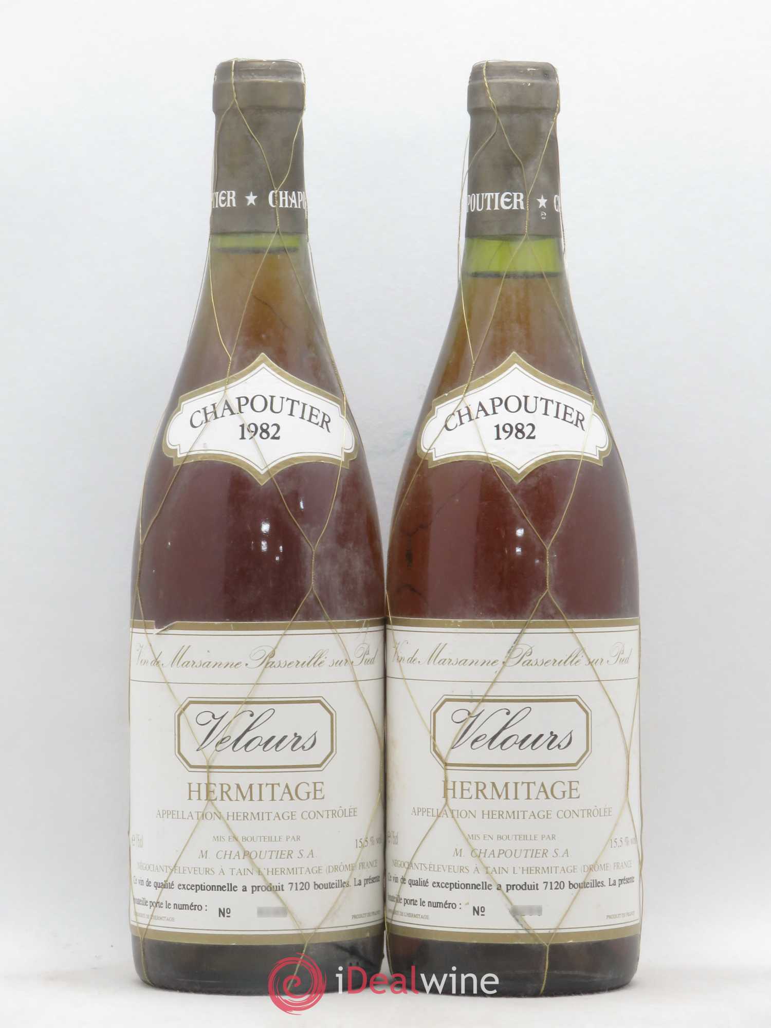 Hermitage Velours Chapoutier 1982 - Posten von 2 Flaschen - 0