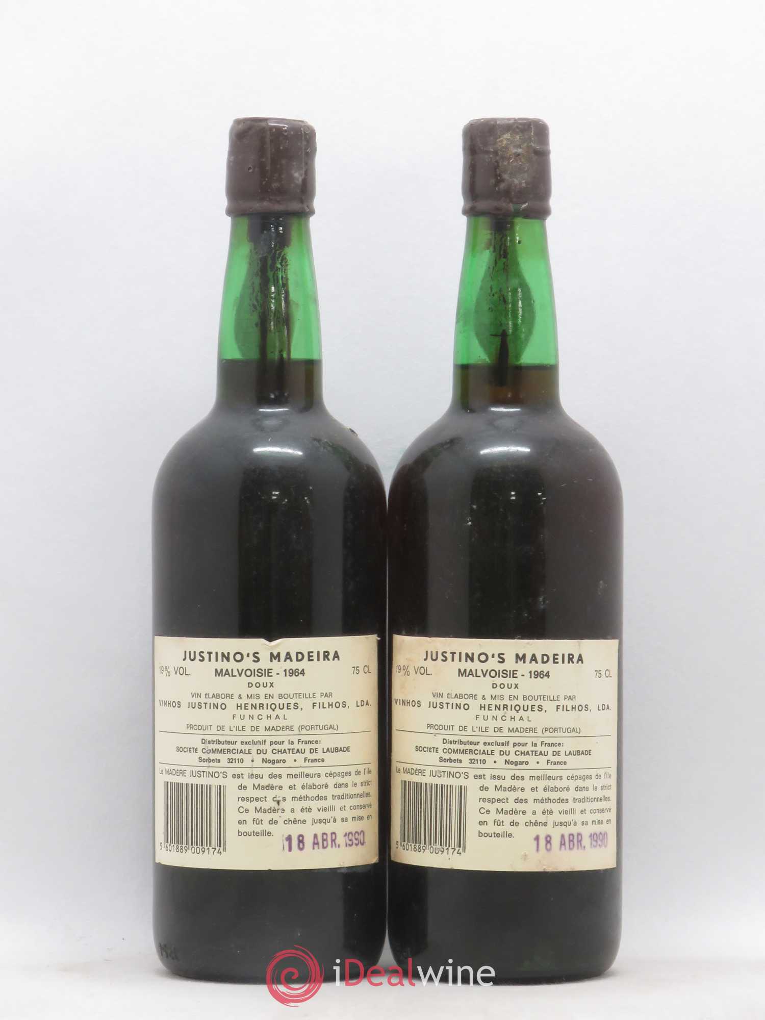 Madère Malmsey Justino Henriques 1964 - Posten von 2 Flaschen - 1