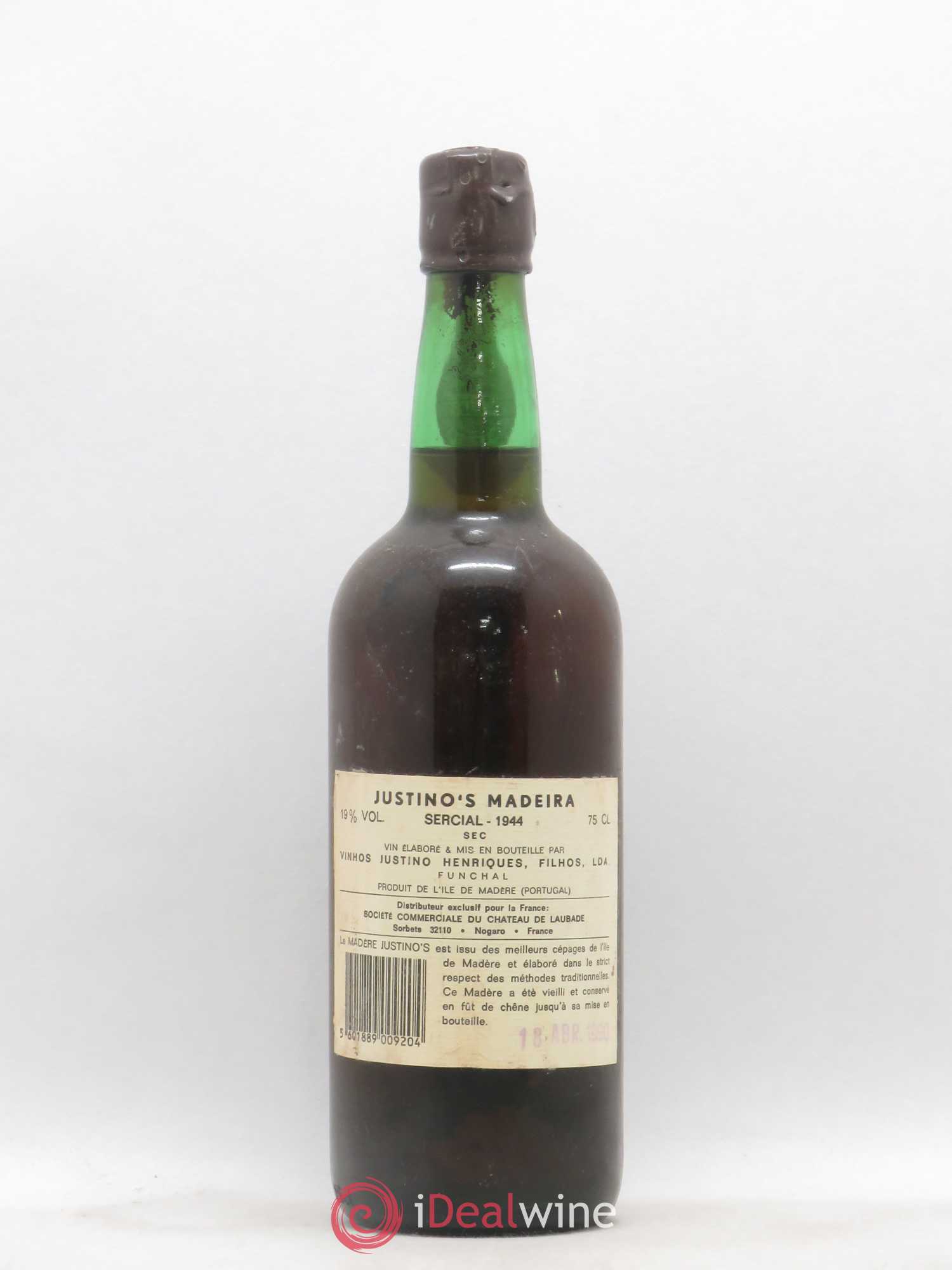Madère Sercial Justino Henriques 1944 - Posten von 1 Flasche - 1