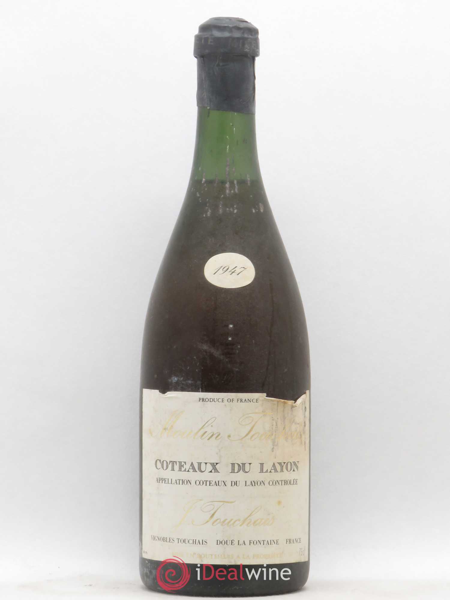Coteaux du Layon Moulin Touchais 1947 - Posten von 1 Flasche - 0