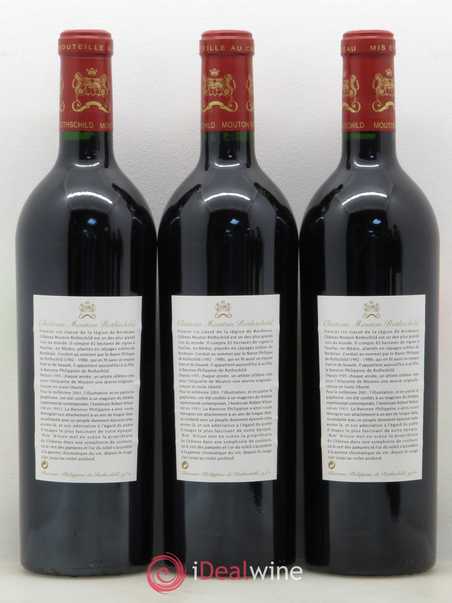 Château Mouton Rothschild 1er Grand Cru Classé 2001 - Lot de 6 bouteilles - 2