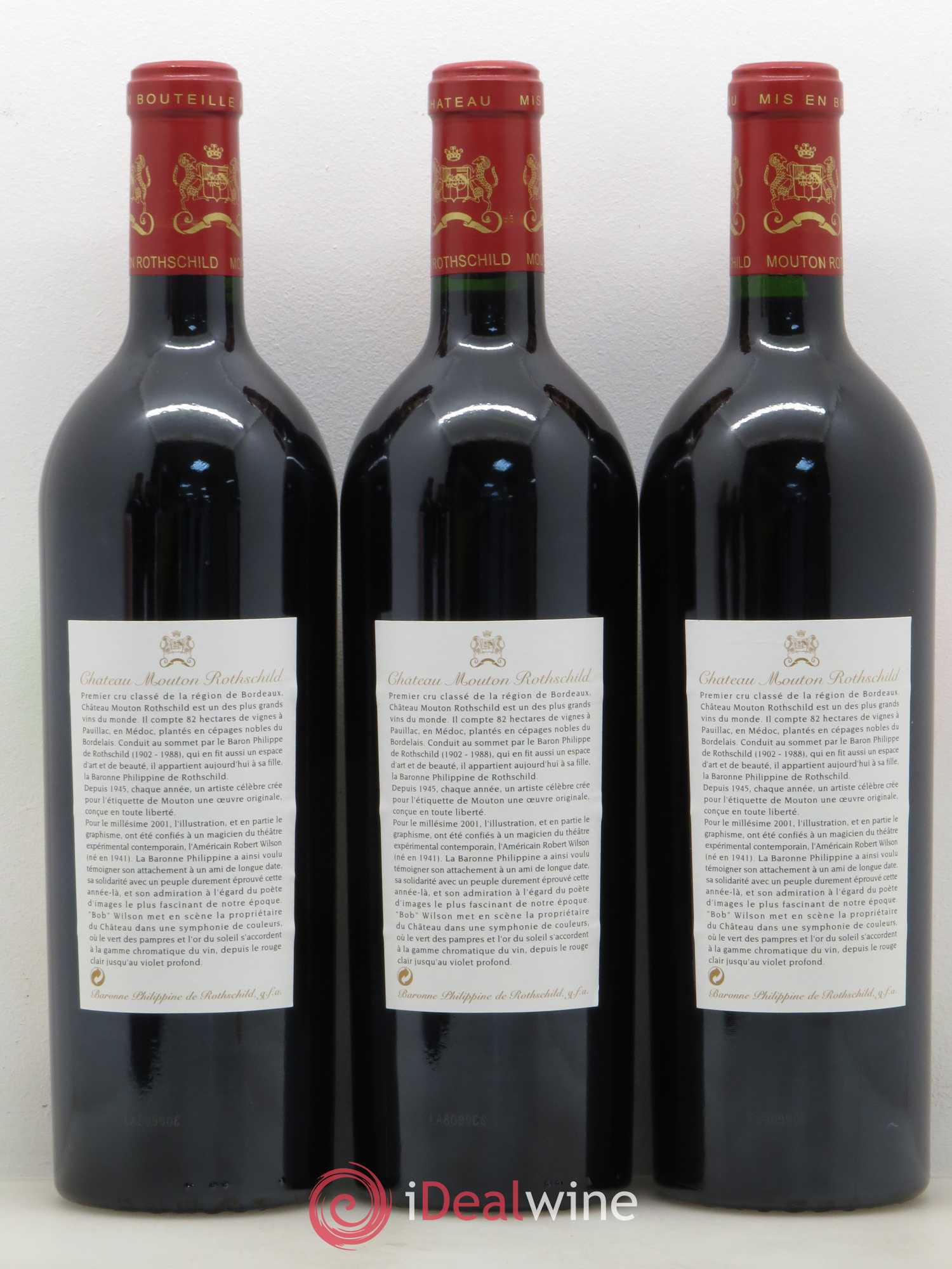 Château Mouton Rothschild 1er Grand Cru Classé 2001 - Lot de 6 bouteilles - 4
