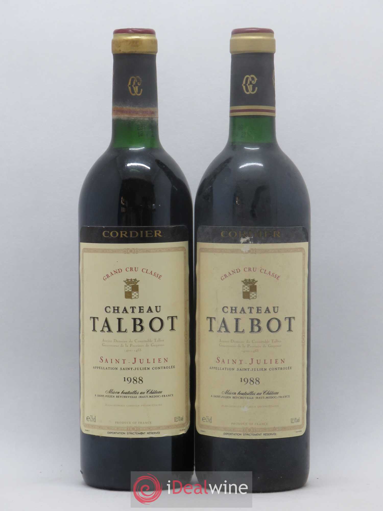 Château Talbot 4ème Grand Cru Classé 1988 - Lot de 2 bouteilles - 0