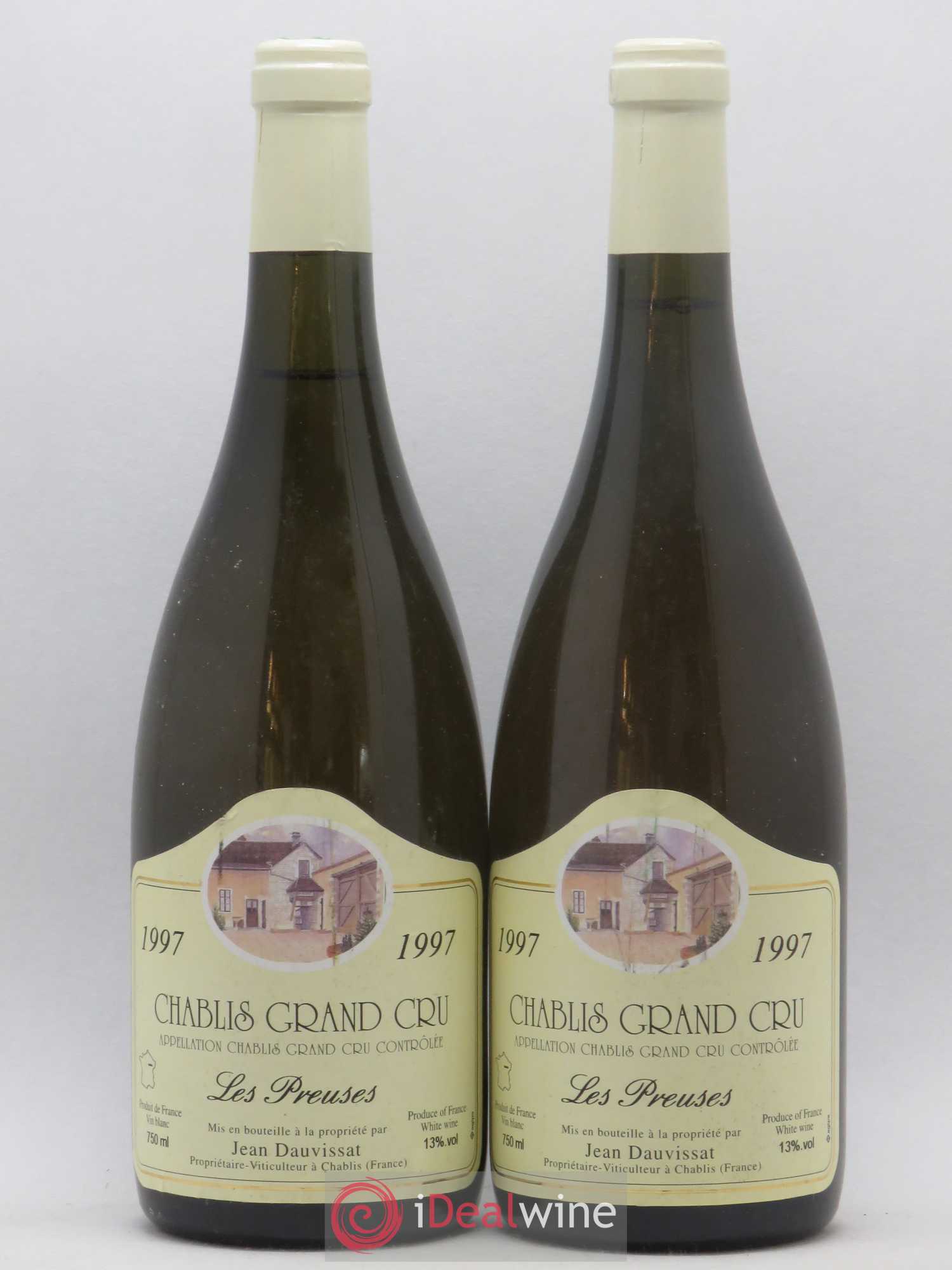 Chablis Grand Cru Les Preuses Jean & Sébastien Dauvissat 1997 - Lot de 2 bouteilles - 0