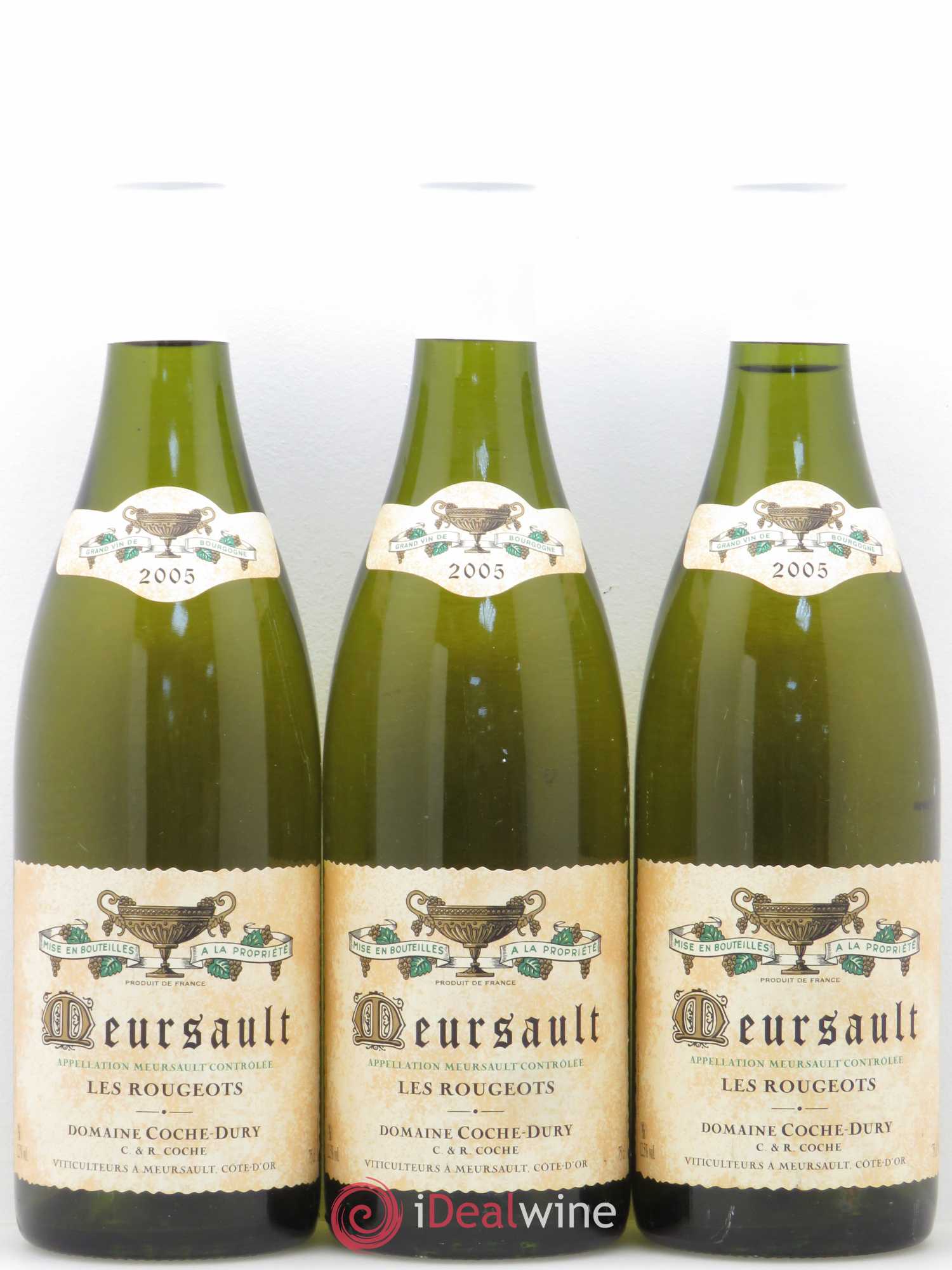 Meursault Les Rougeots Coche Dury (Domaine) 2005 - Lot de 3 bouteilles - 0