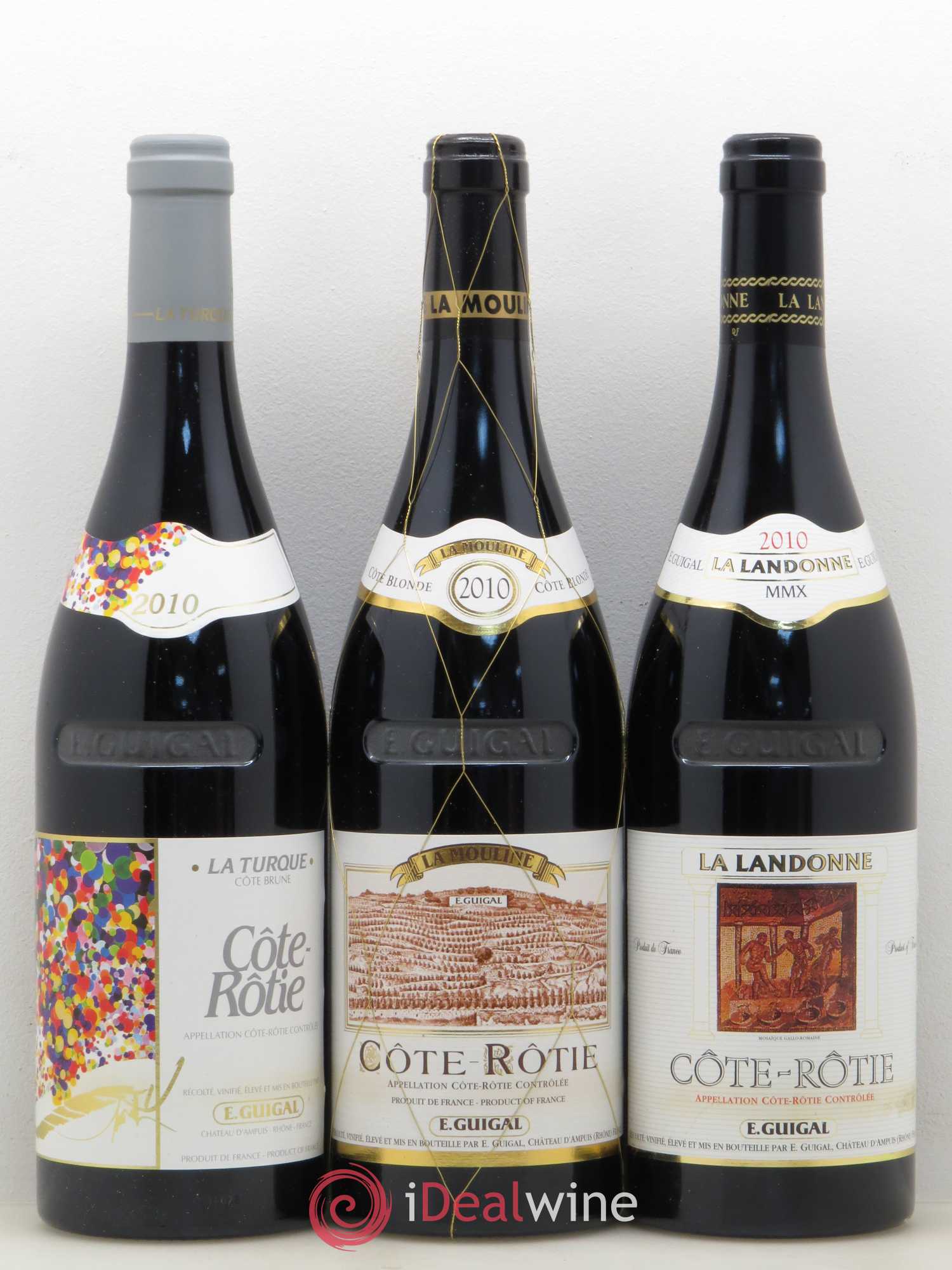 Côte-Rôtie Guigal Trilogie La Turque - La Landonne - La Mouline 2010 - Lot de 3 bouteilles - 0