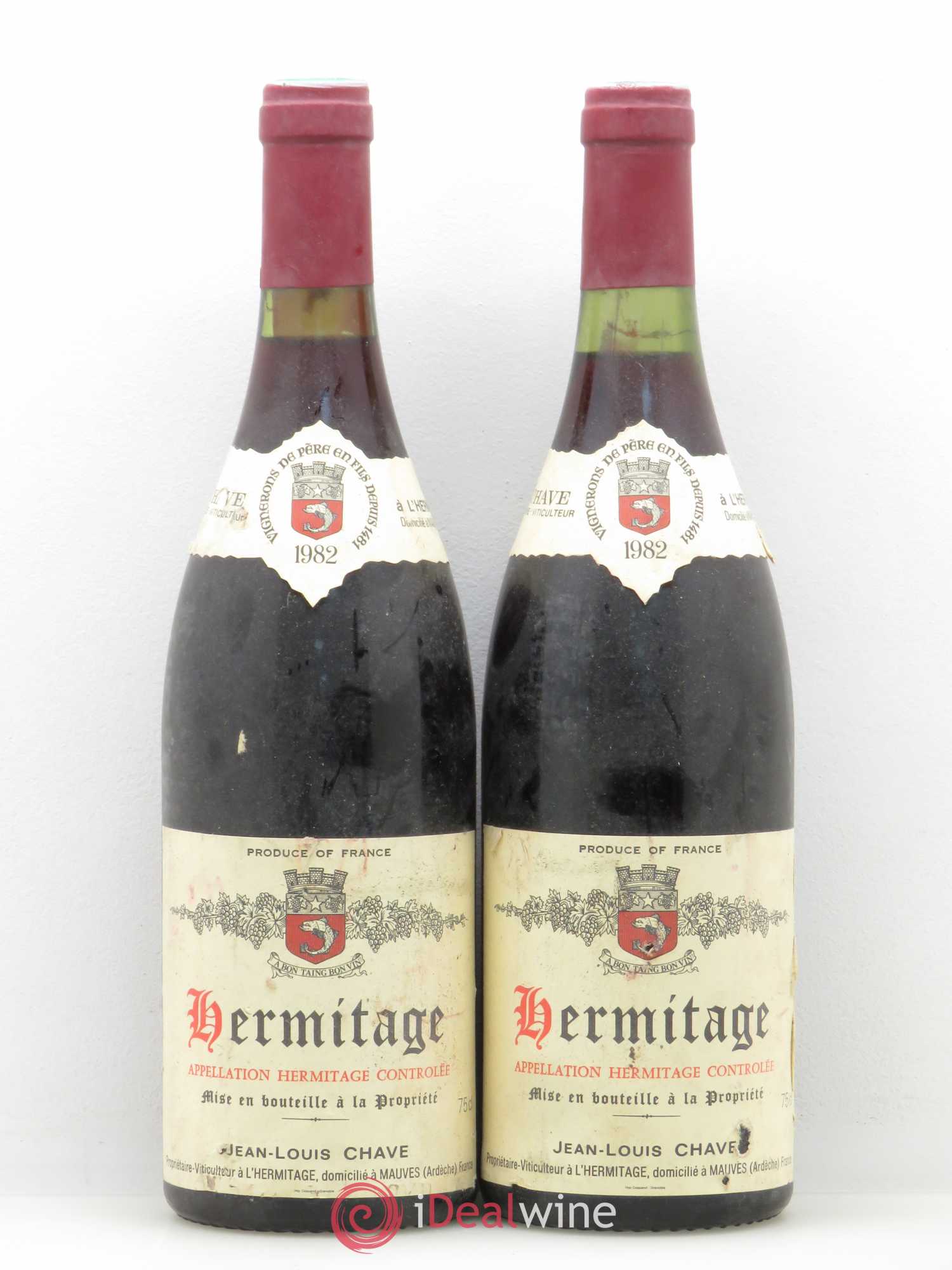 Hermitage Jean-Louis Chave 1982 - Lot de 2 bouteilles - 0
