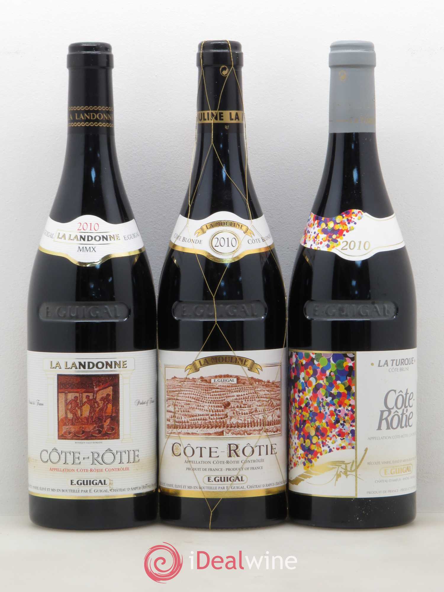 Côte-Rôtie Guigal Trilogie La Turque - La Landonne - La Mouline 2010 - Lot de 3 bouteilles - 0