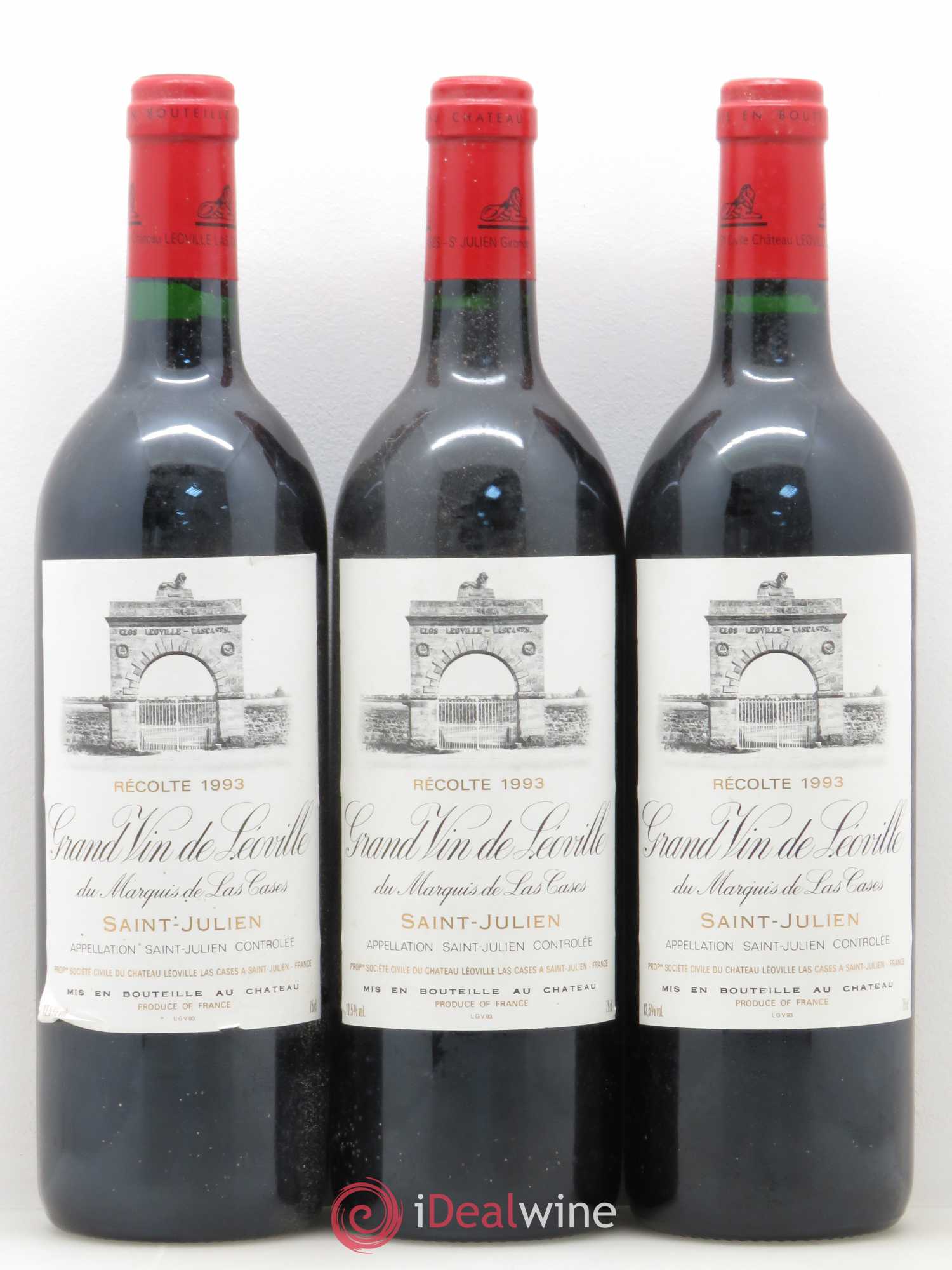 Château Léoville Las Cases 2ème Grand Cru Classé 1993 - Lot de 3 bouteilles - 0
