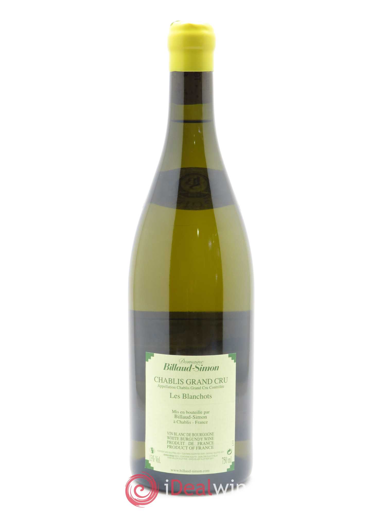 Chablis Grand Cru Blanchot Vielles vignes Billaud-Simon (Domaine) 2018 - Lot de 1 bouteille - 1
