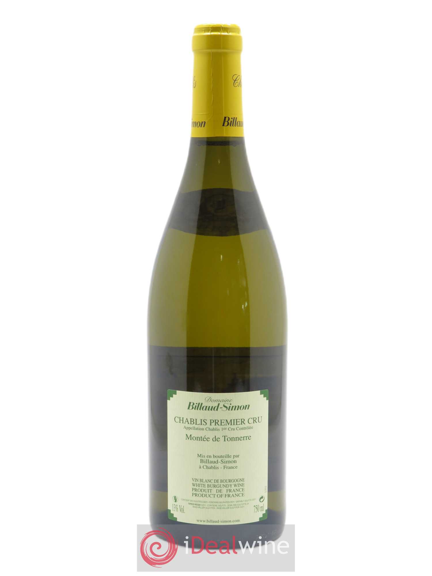 Chablis 1er Cru Montée de Tonnerre Billaud-Simon (Domaine) 2019 - Lot de 1 bouteille - 1